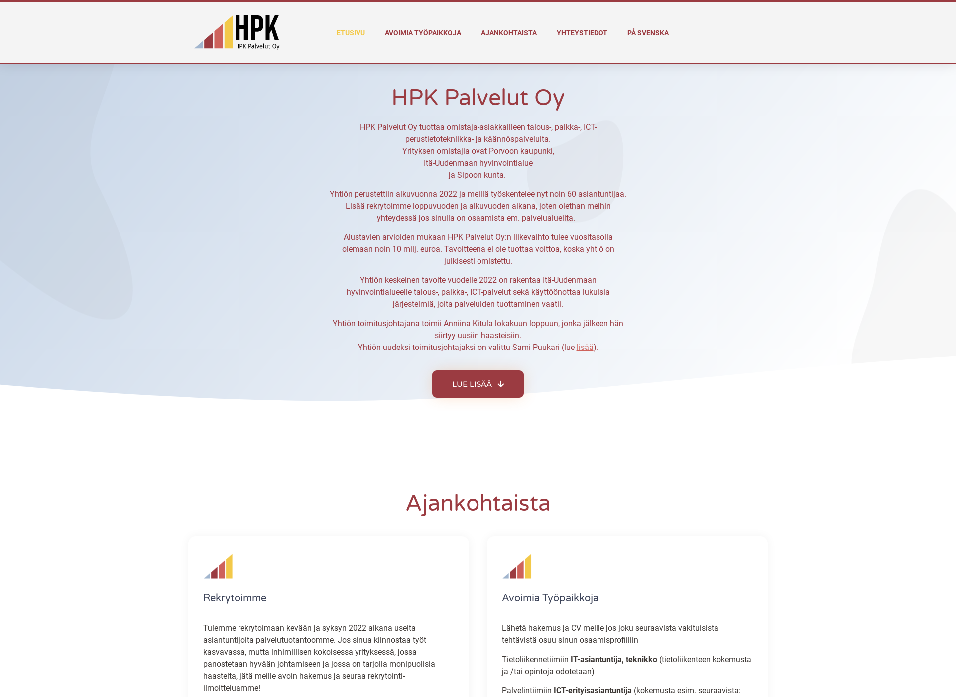 Screenshot for hpkpalvelut.fi