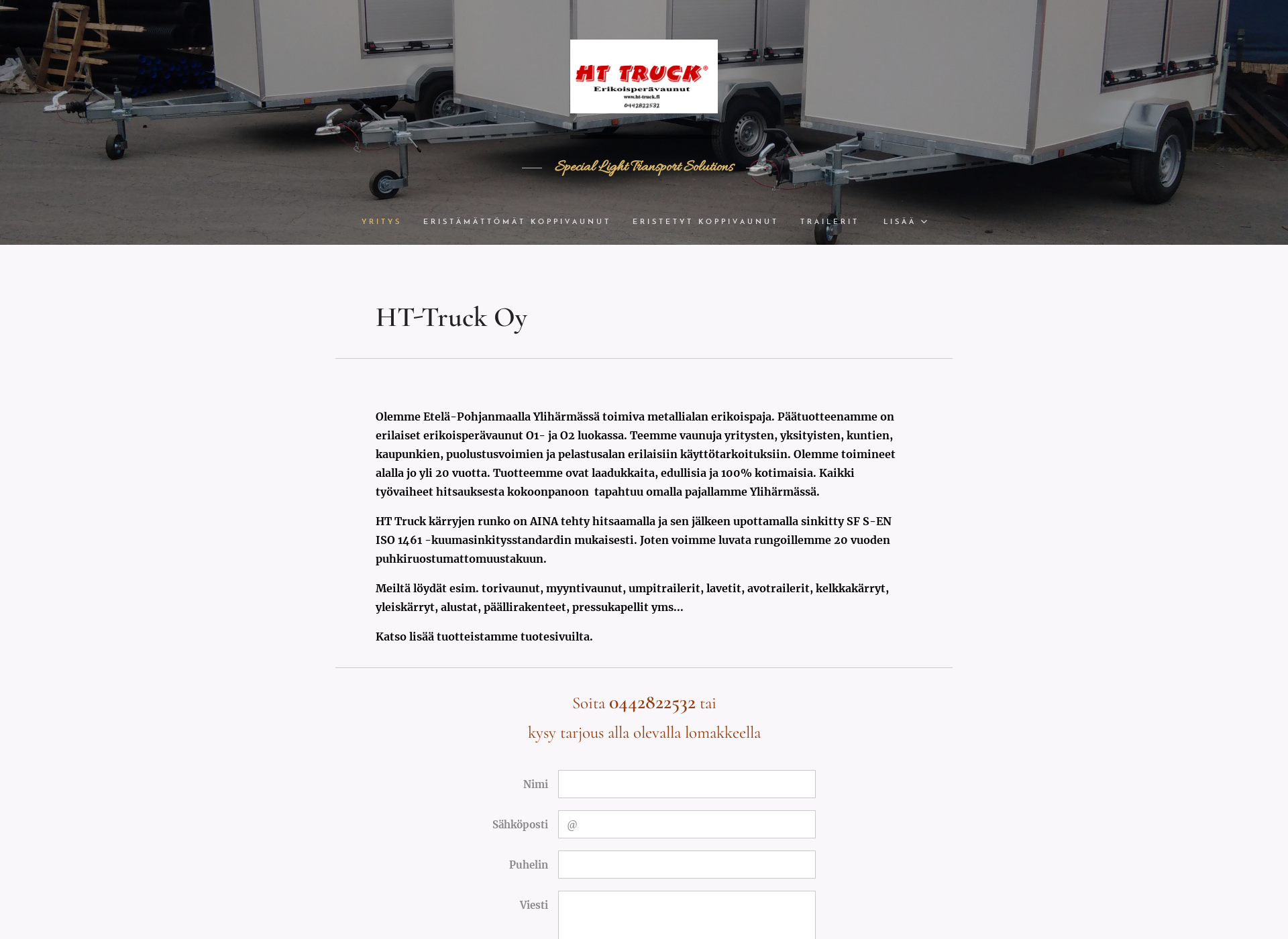 Skärmdump för ht-truck.fi