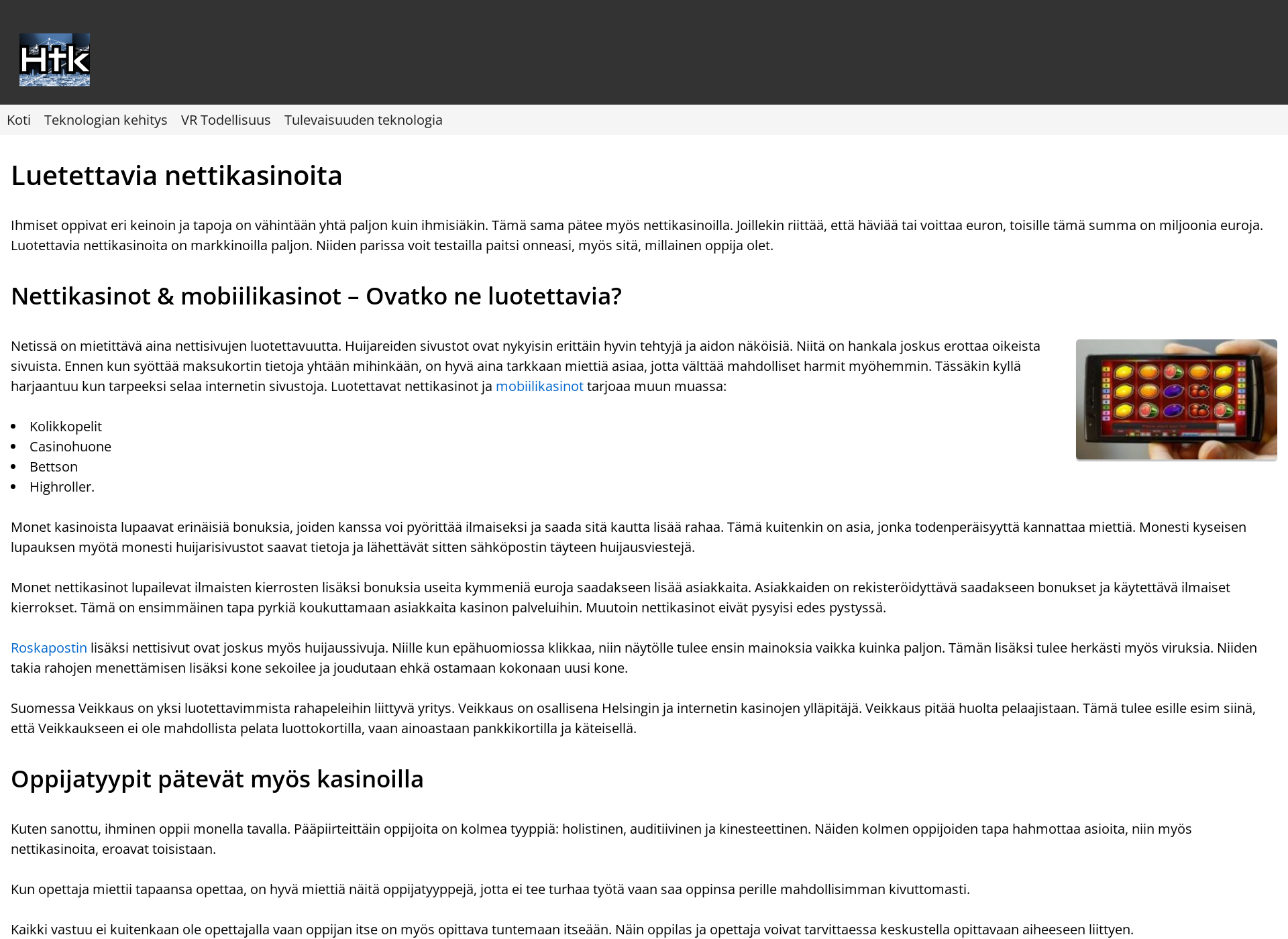 Screenshot for htklusterit.fi