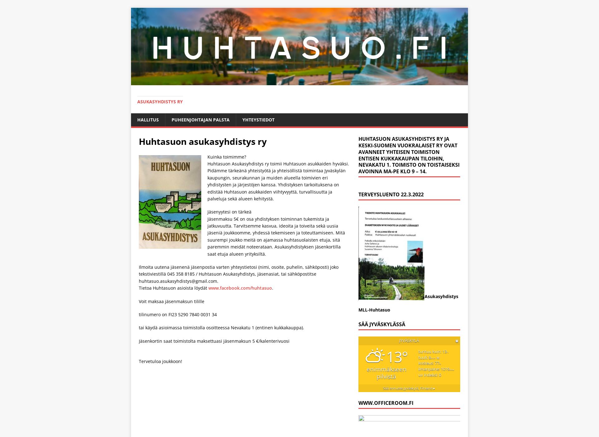 Skärmdump för huhtasuo.fi