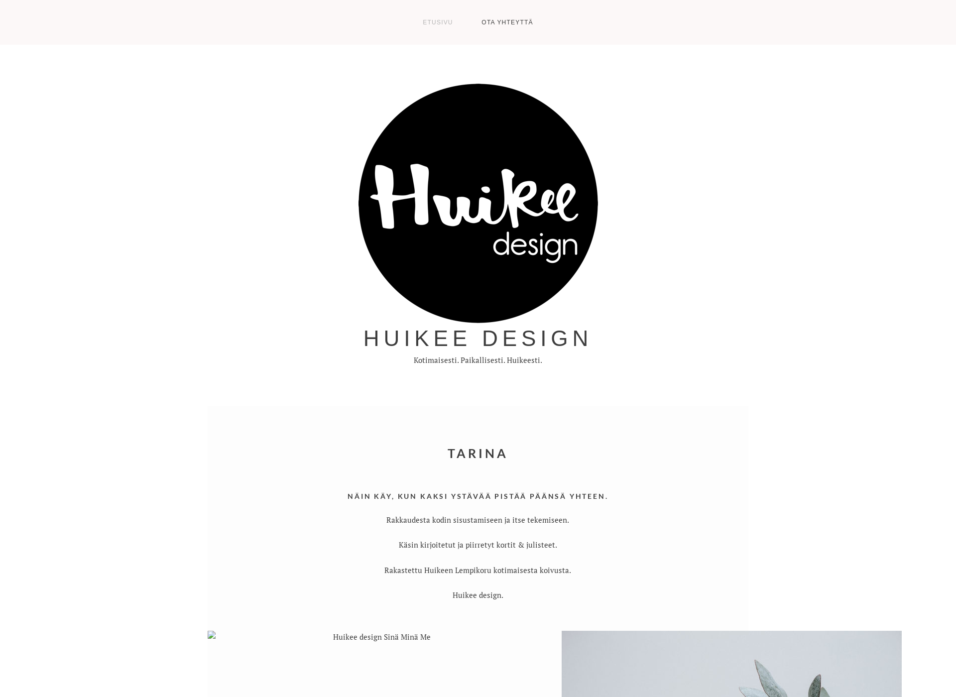 Skärmdump för huikeedesign.fi