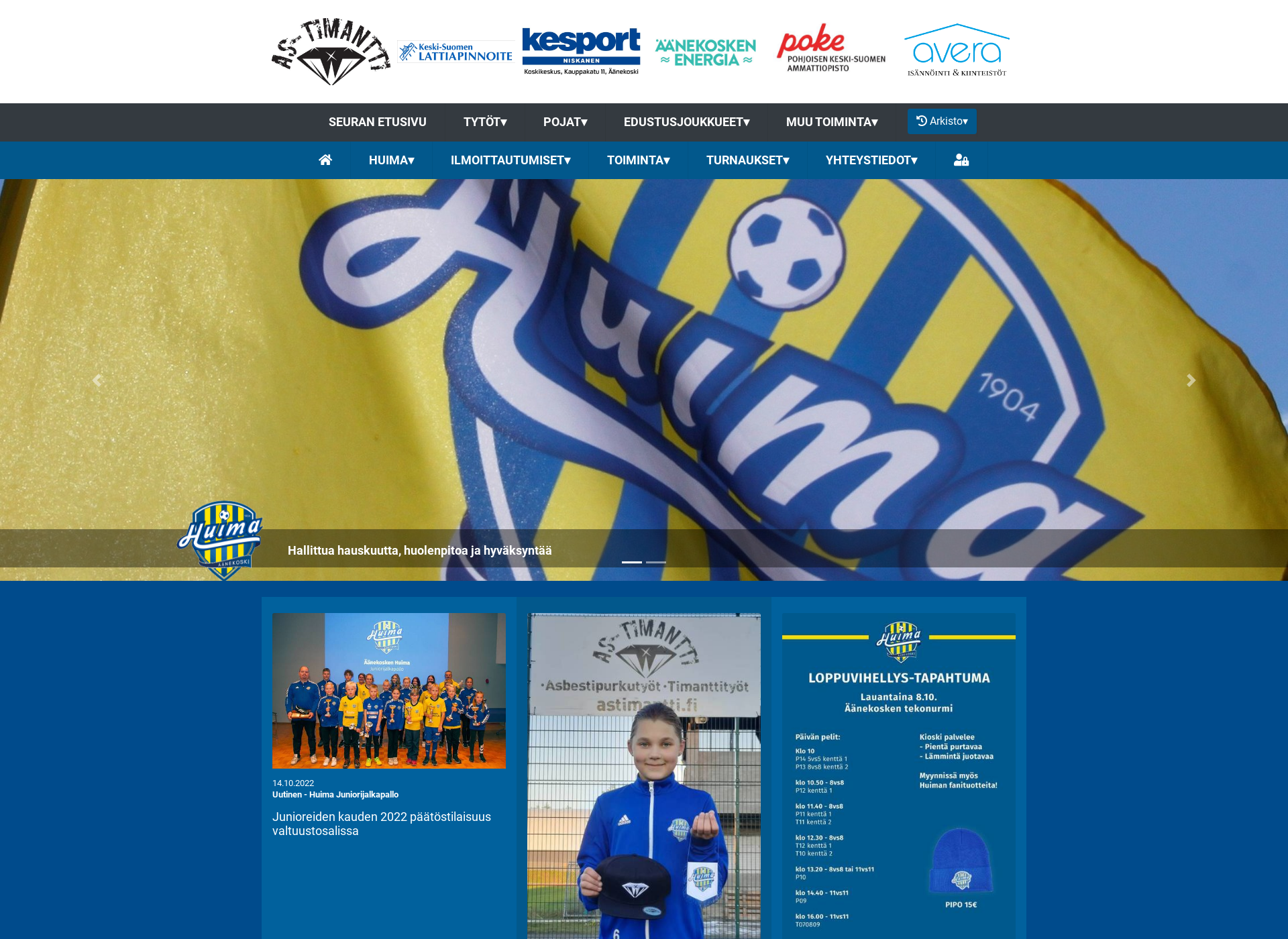 Screenshot for huimajuniorijalkapallo.fi