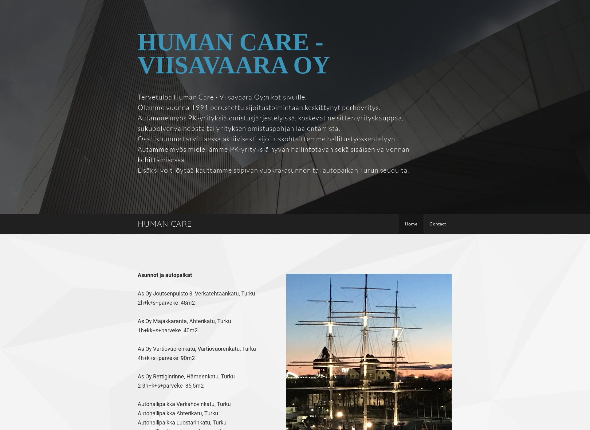 Skärmdump för humancare.fi