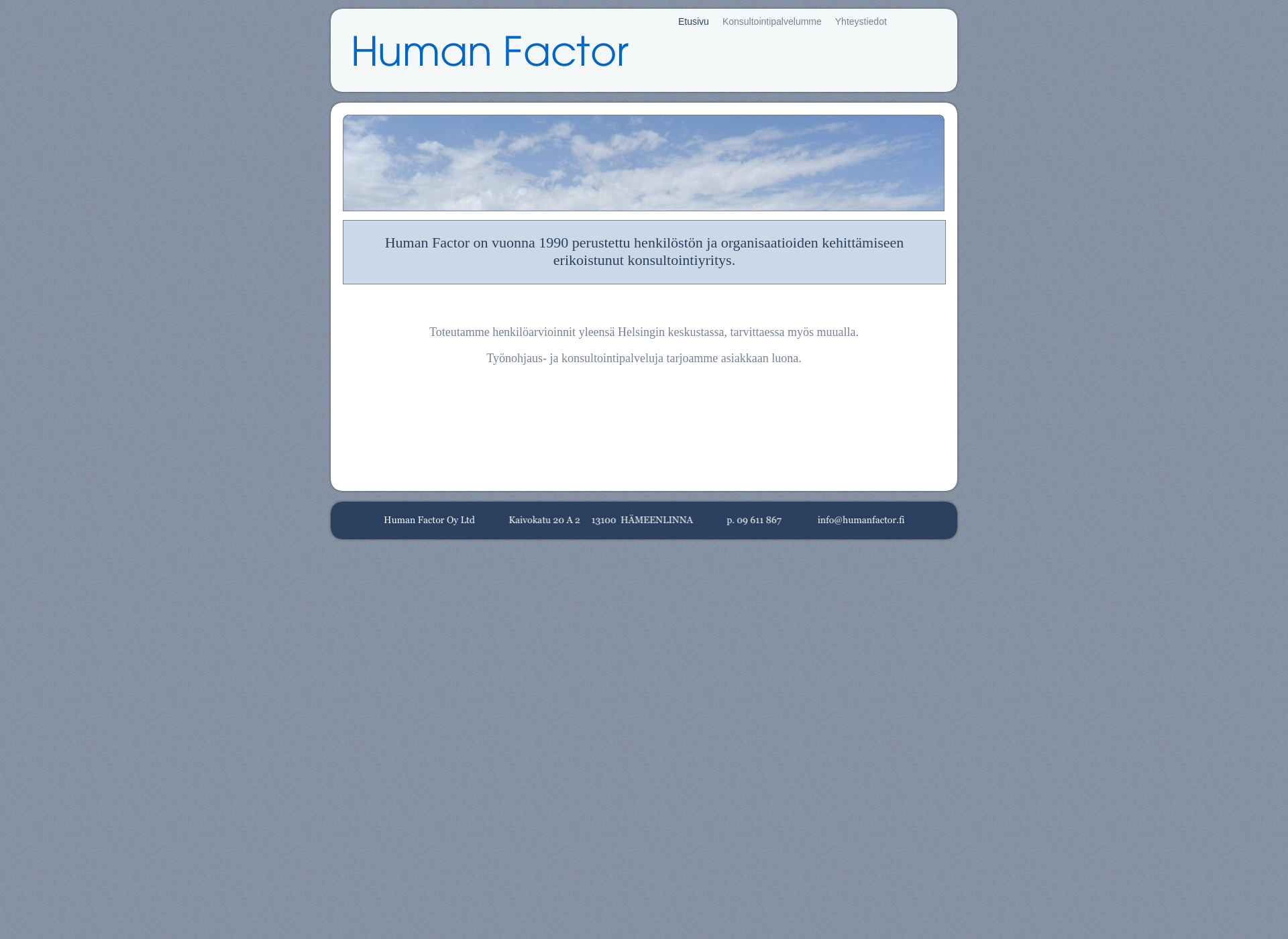 Screenshot for humanfactor.fi