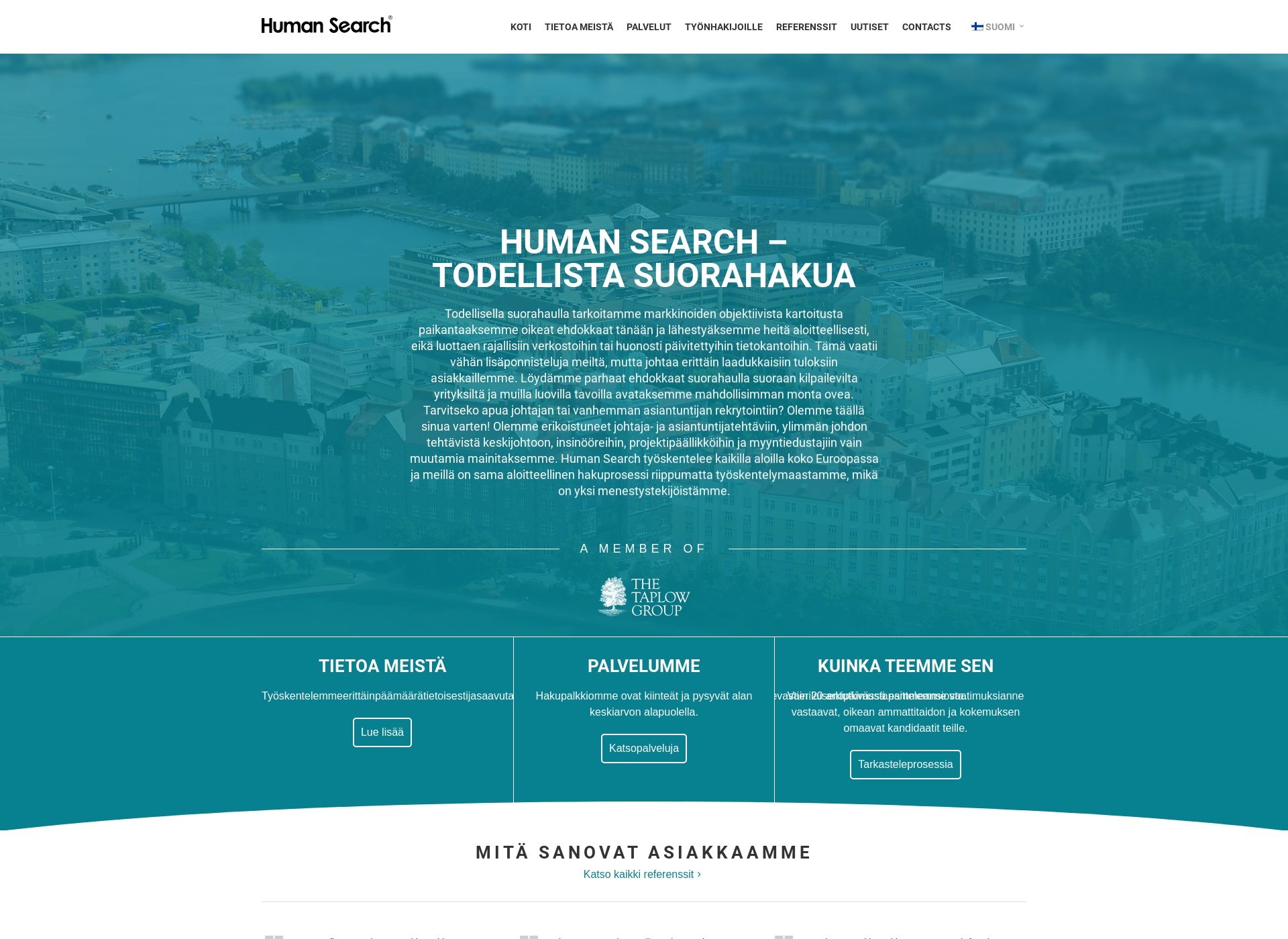 Skärmdump för humansearch.fi