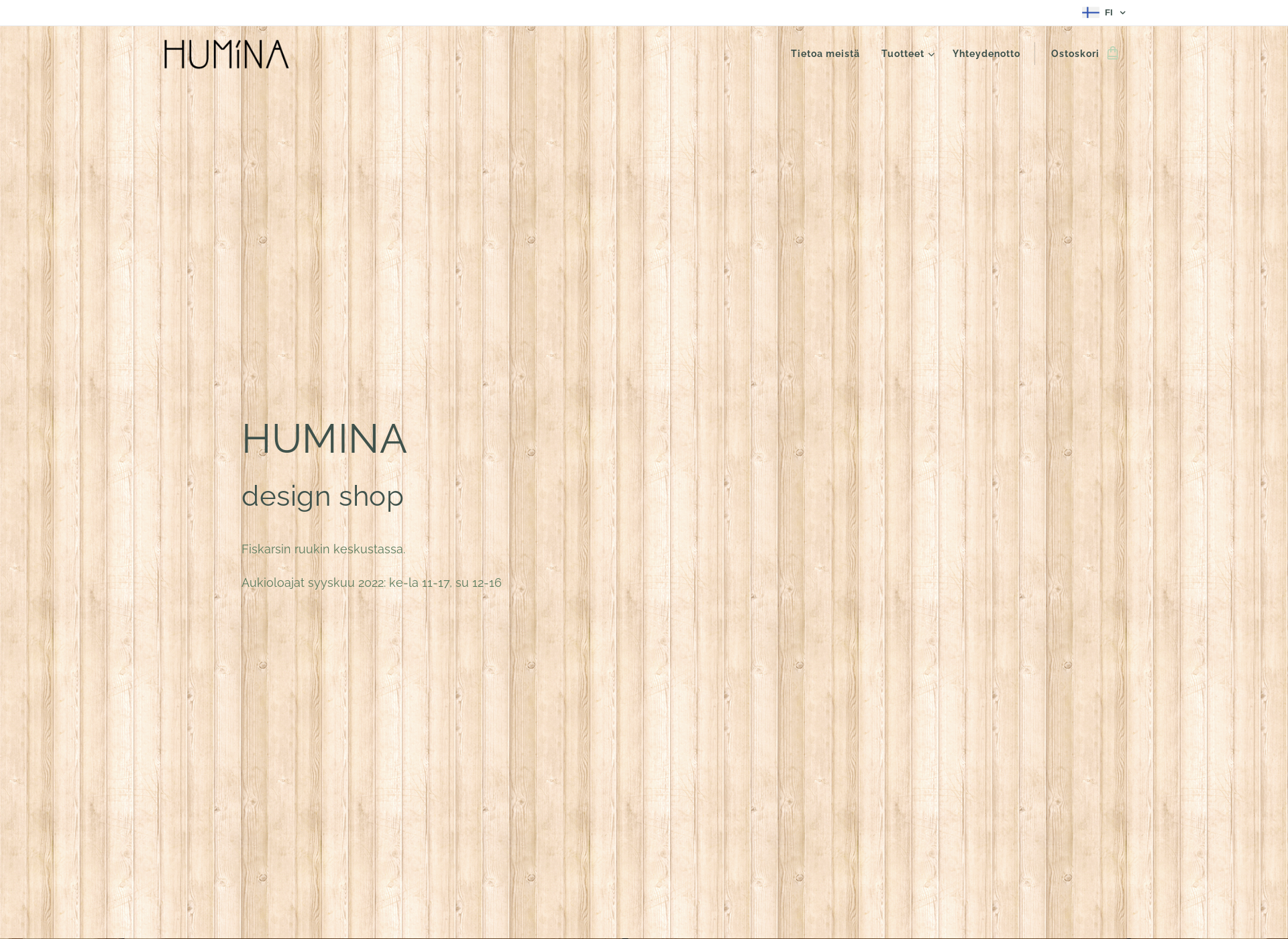 Skärmdump för huminadesign.fi