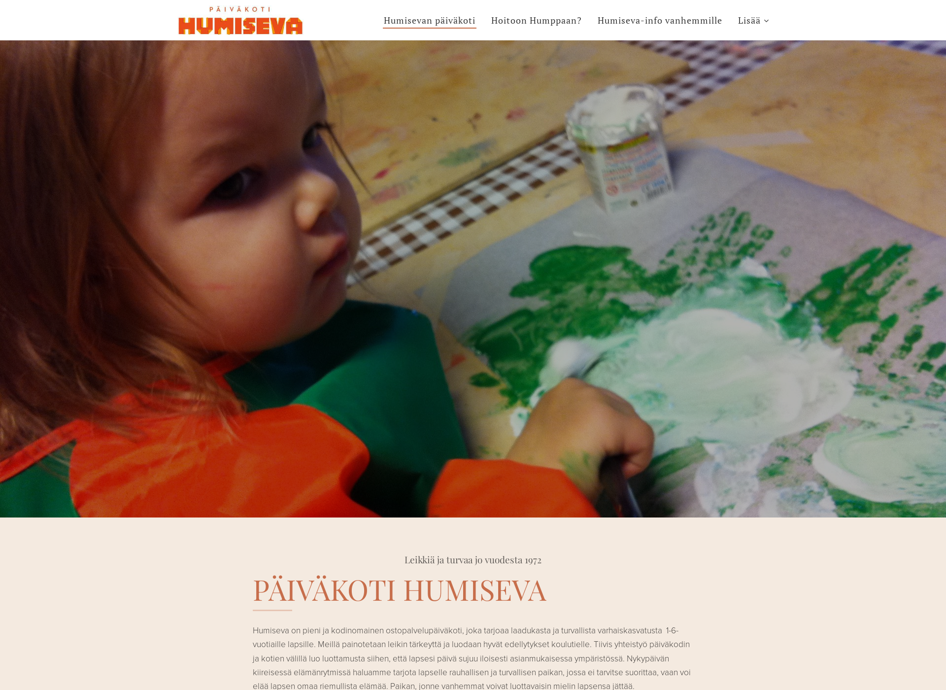 Skärmdump för humiseva.fi