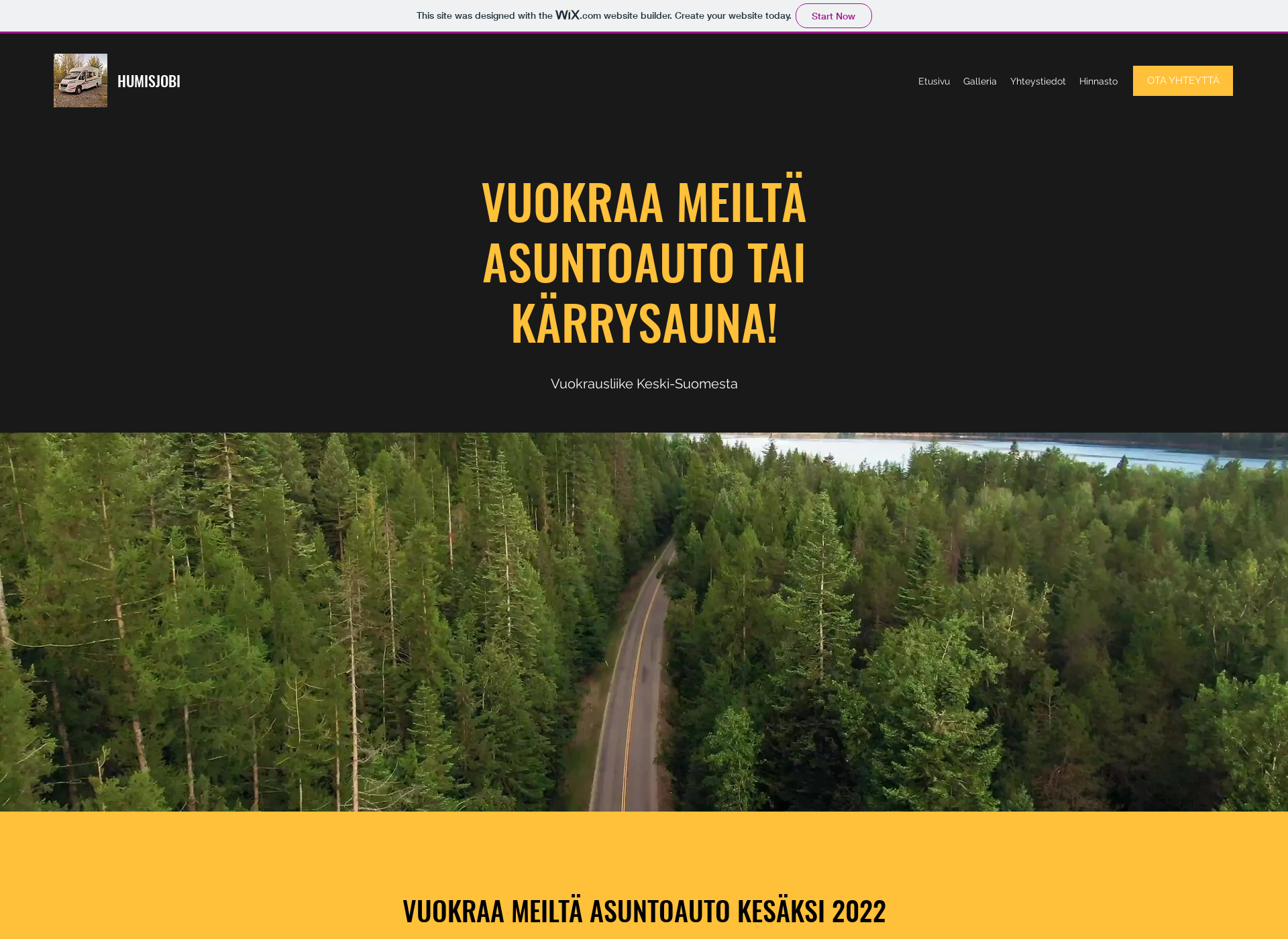 Skärmdump för humisjobi.fi