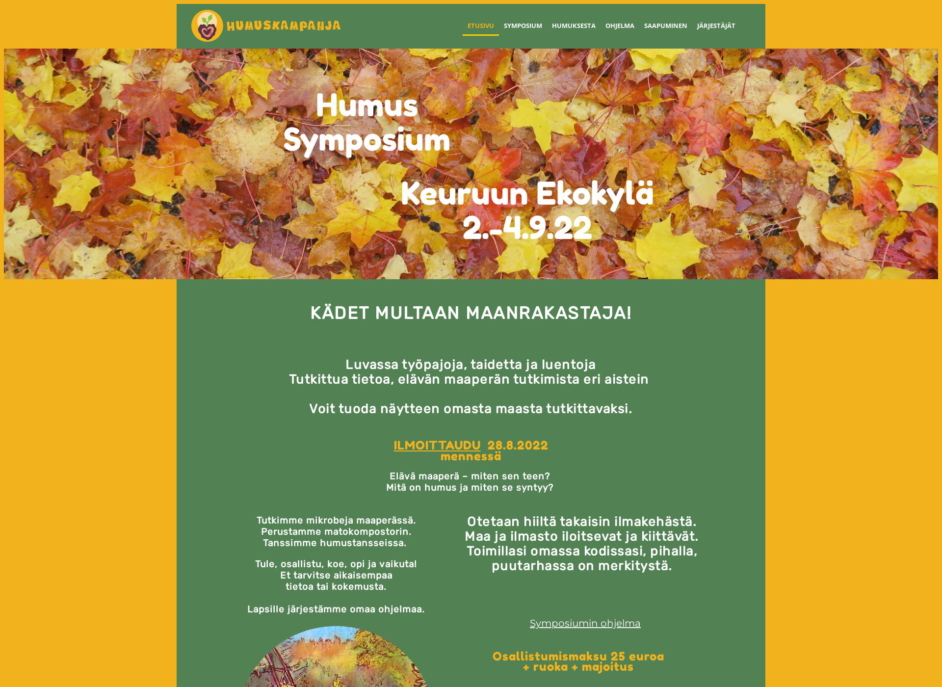 Screenshot for humussymposium.fi