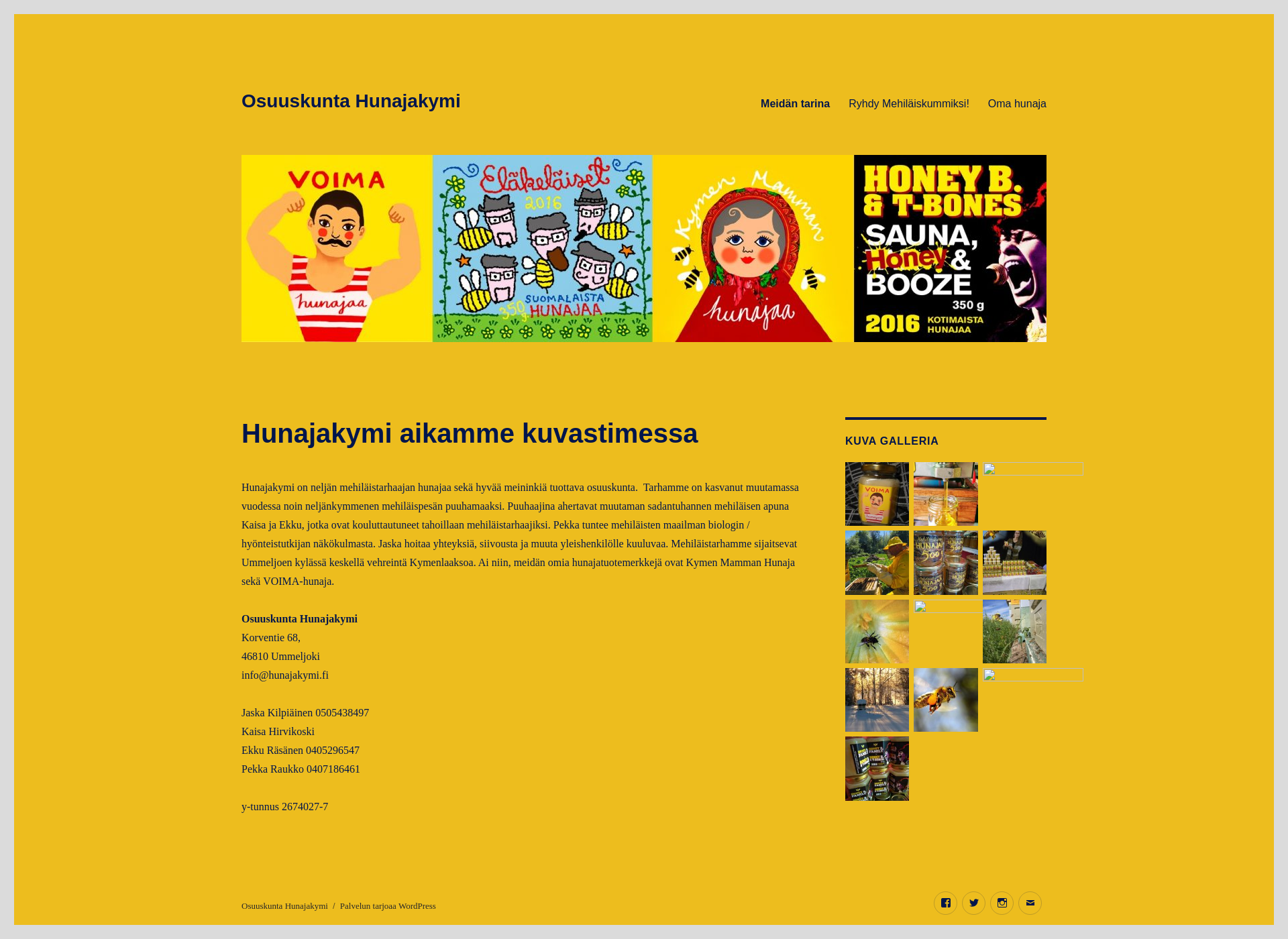 Näyttökuva hunajakymi.fi