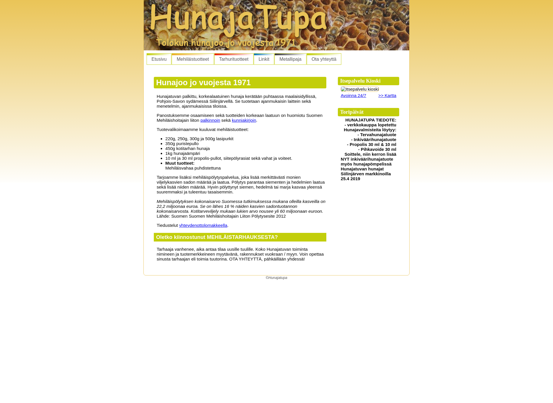 Screenshot for hunajatupa.fi