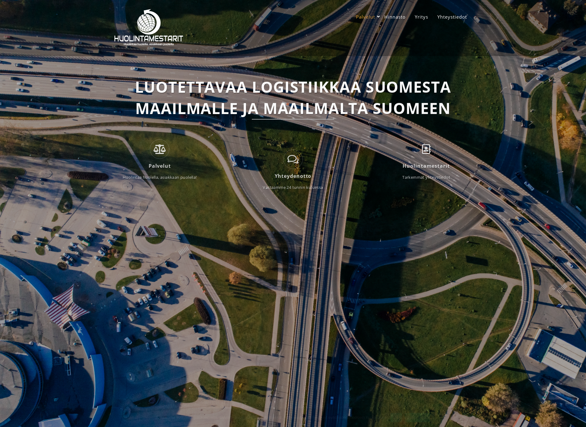 Skärmdump för huolintamestarit.fi