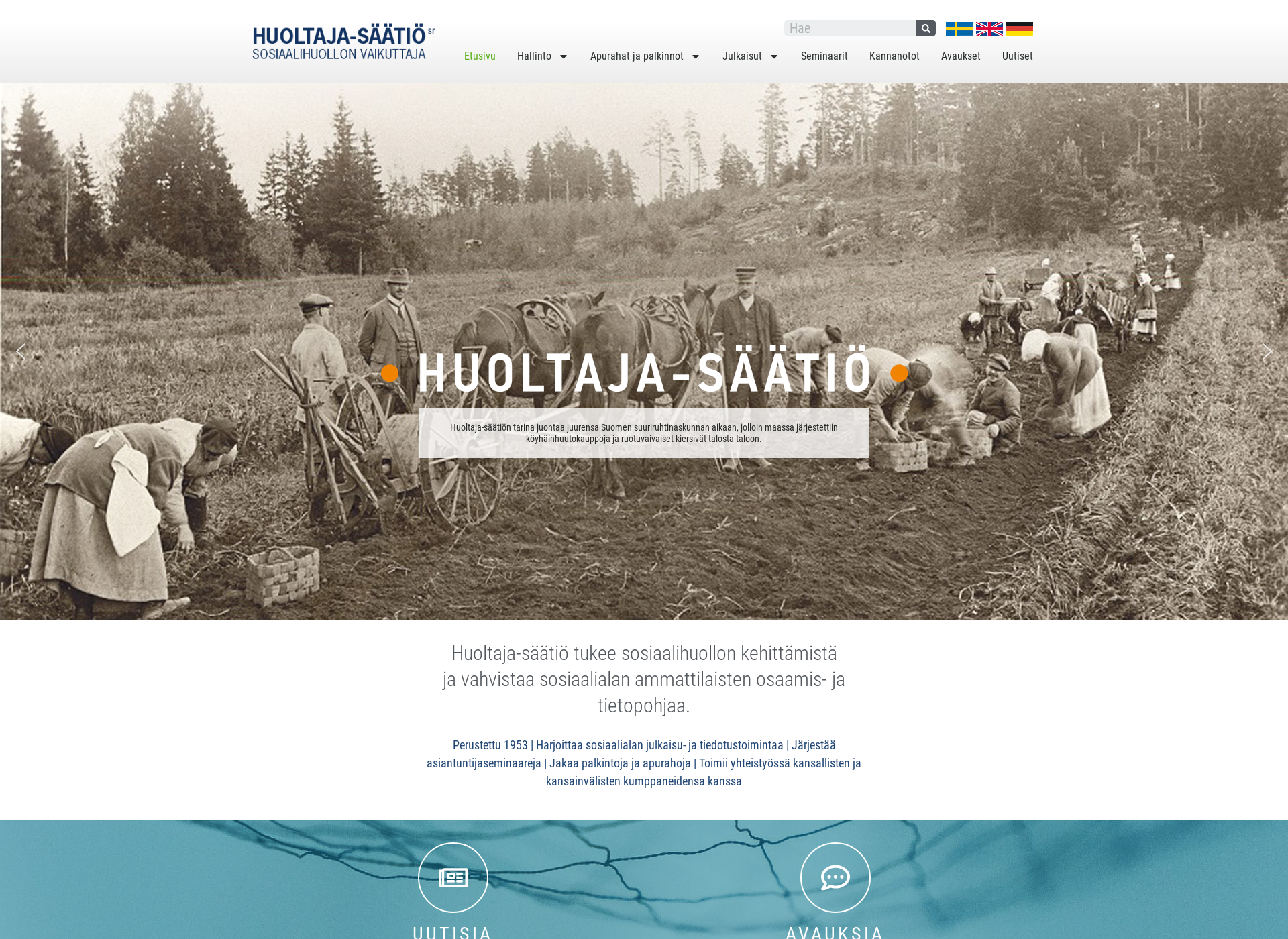 Screenshot for huoltaja-saatio.fi