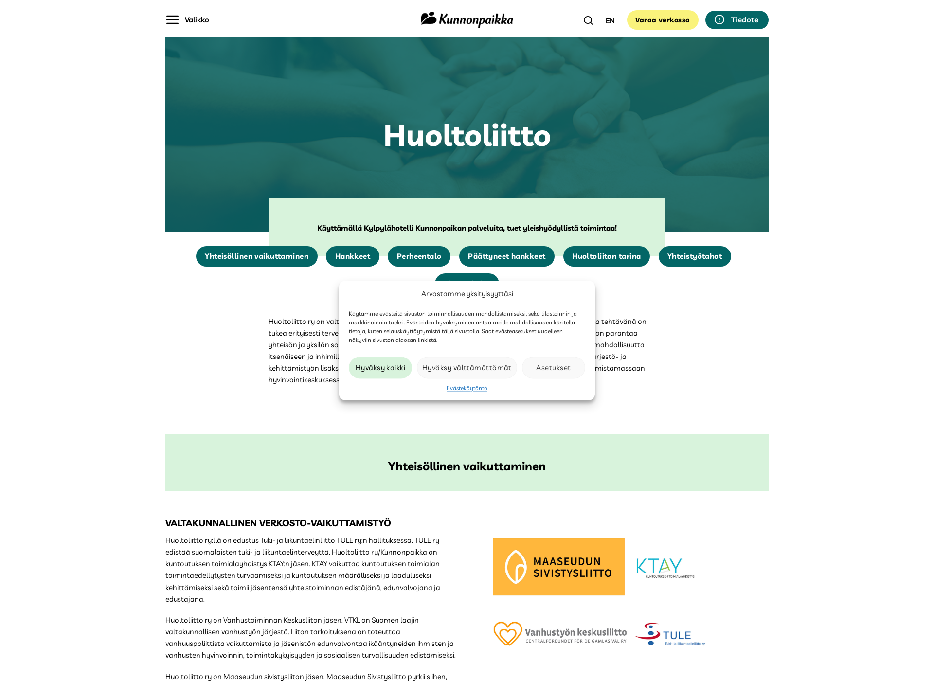 Screenshot for huoltoliitto.fi