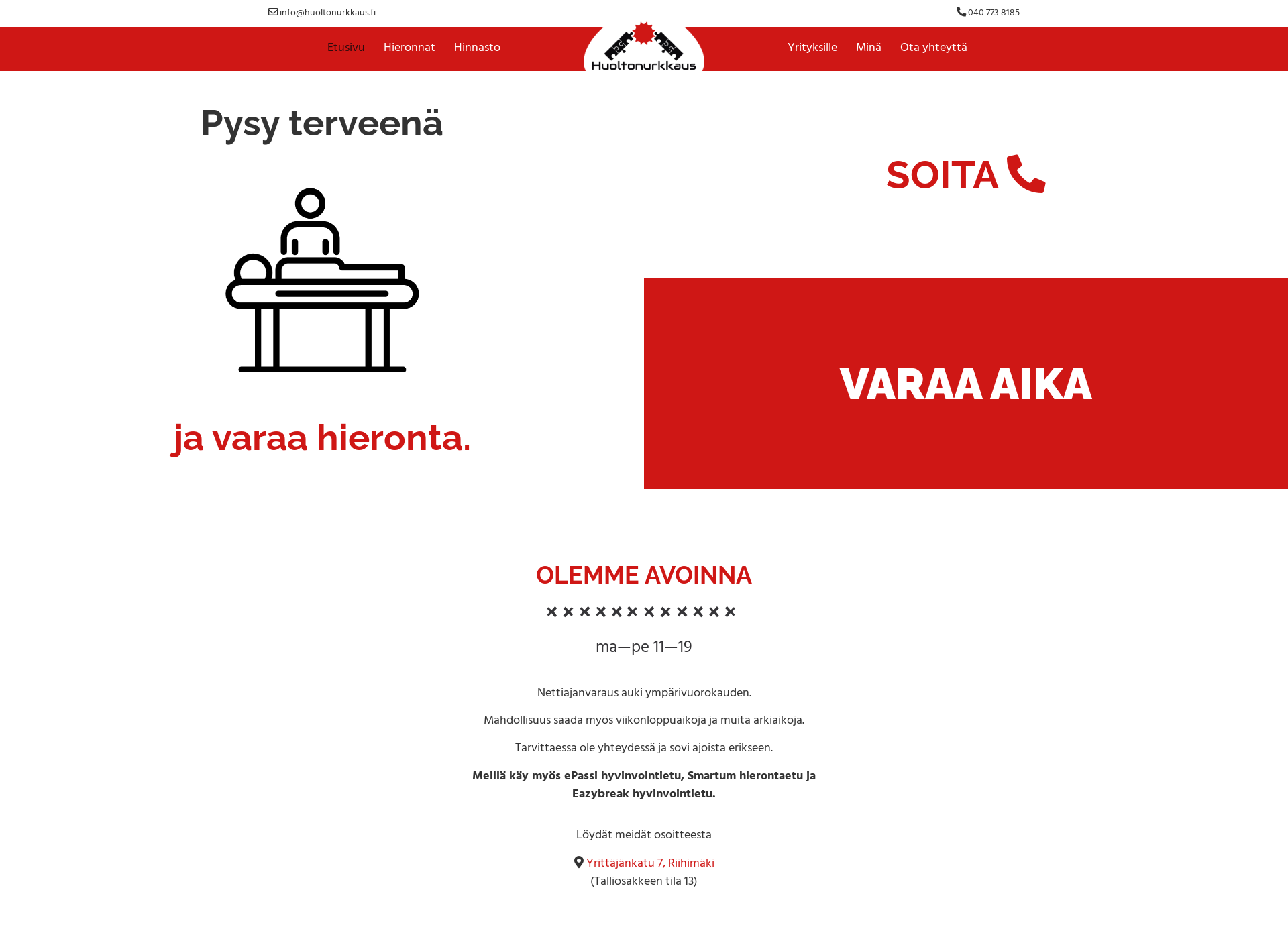 Screenshot for huoltonurkkaus.fi