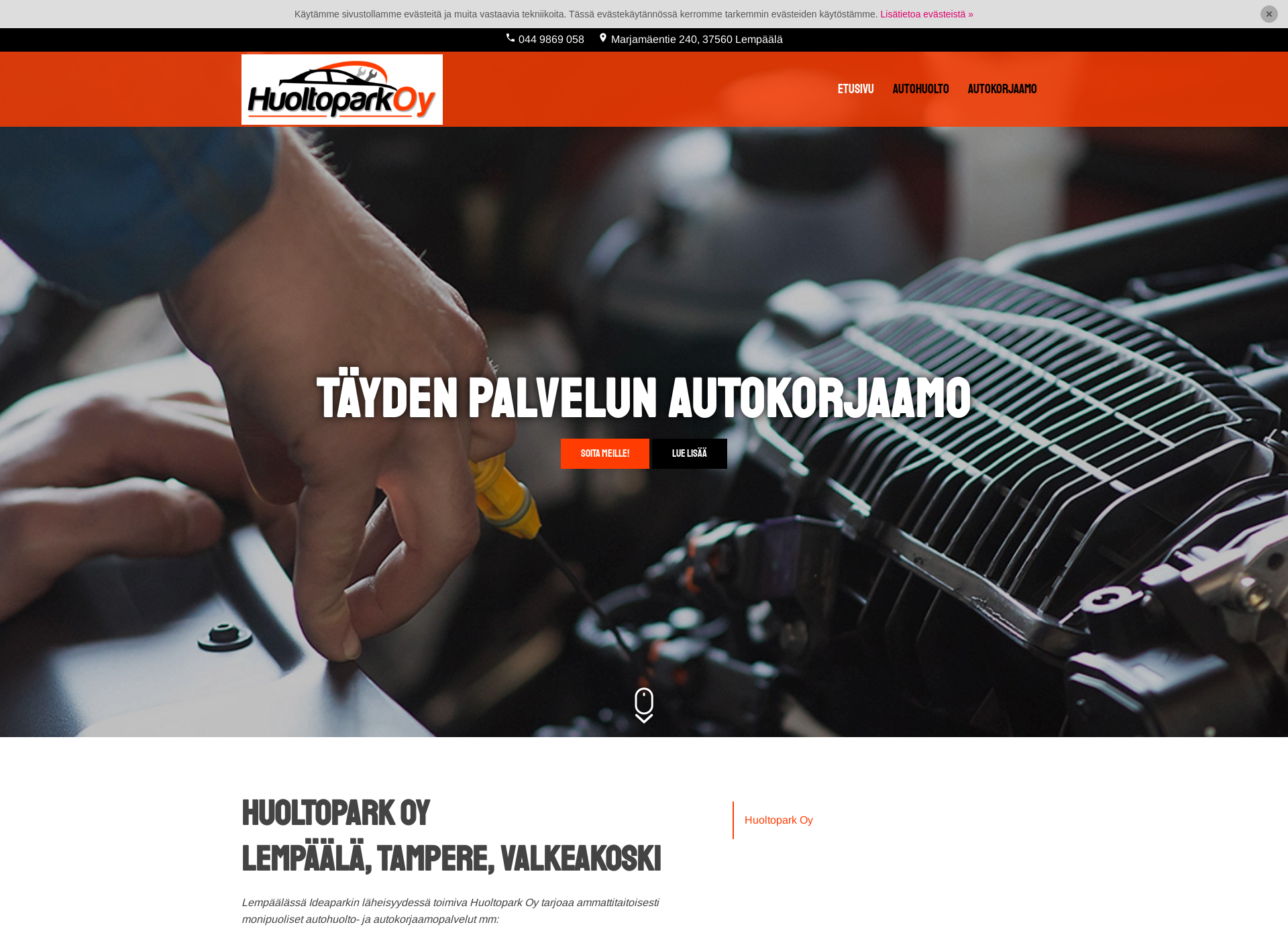 Screenshot for huoltopark.fi