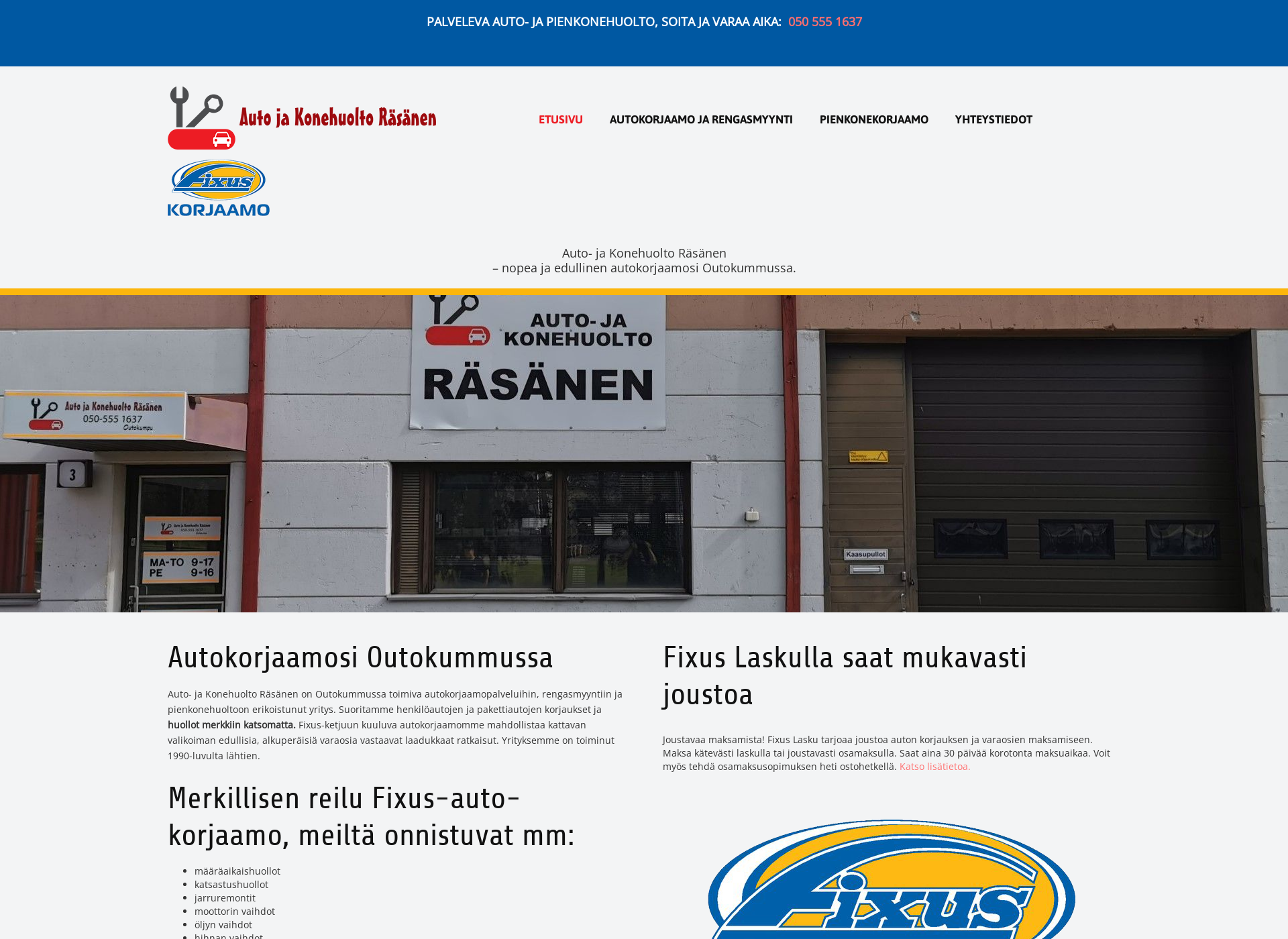 Skärmdump för huoltorasanen.fi