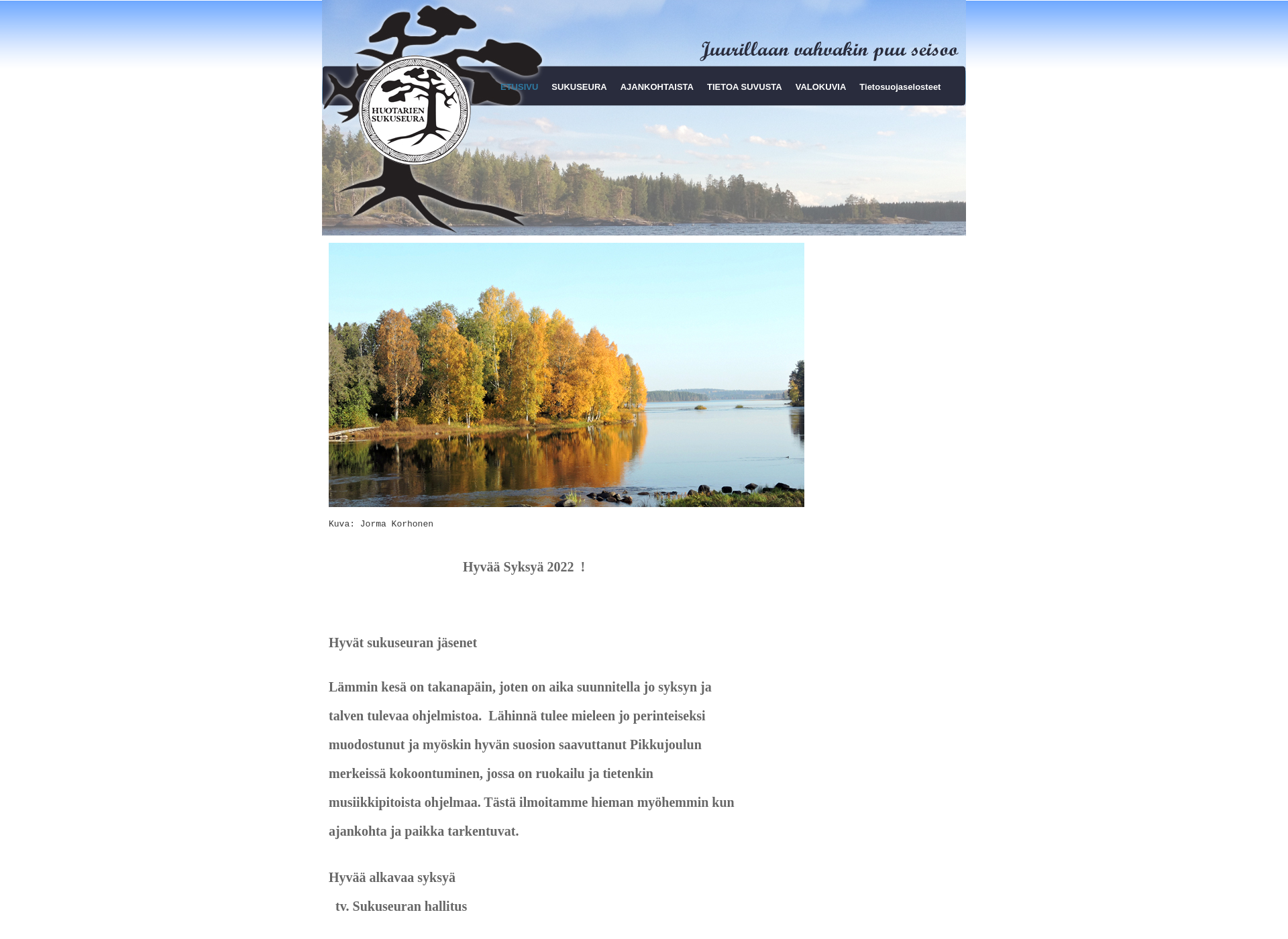 Screenshot for huotariensukuseura.fi