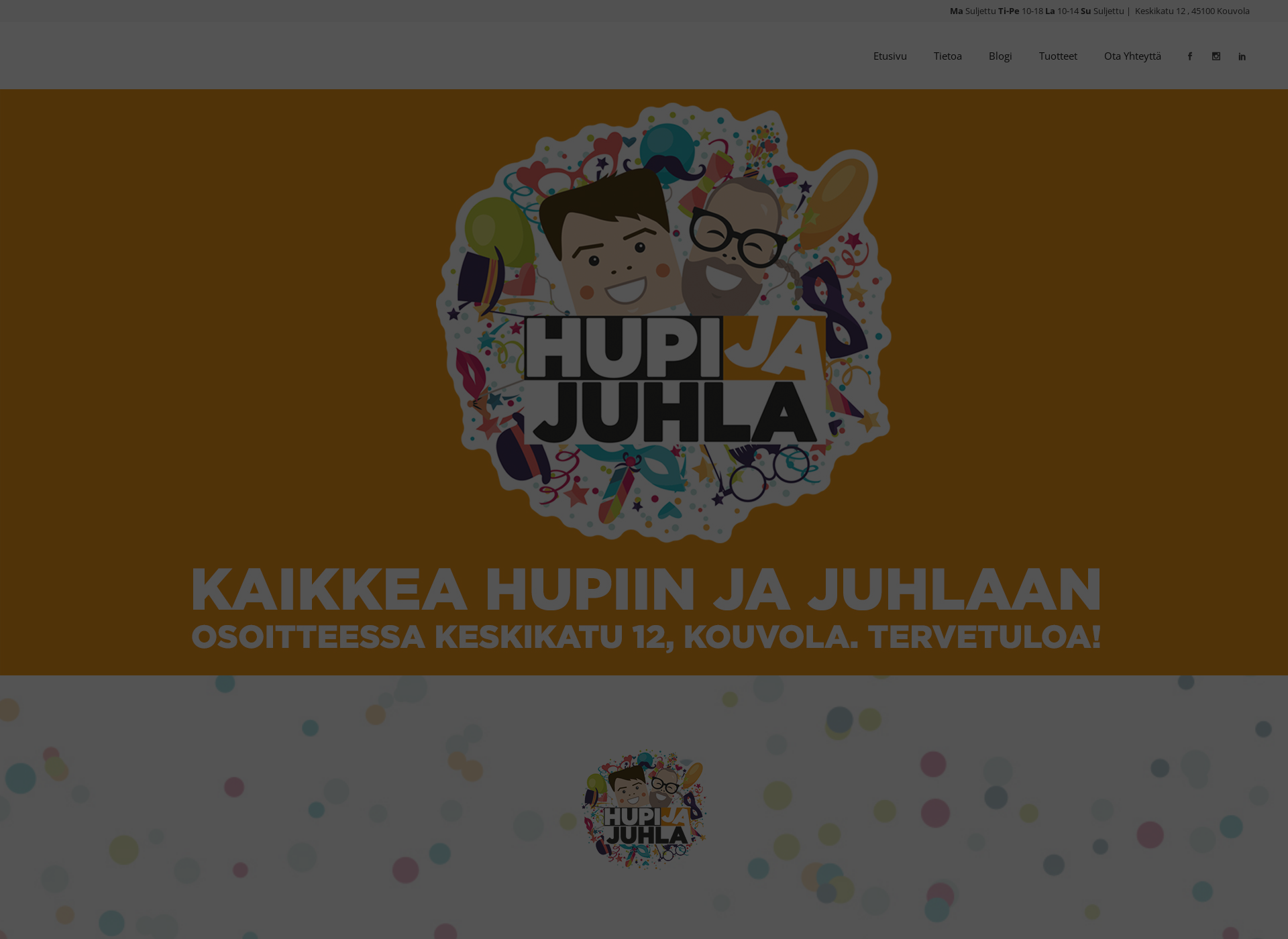 Skärmdump för hupijajuhla.fi