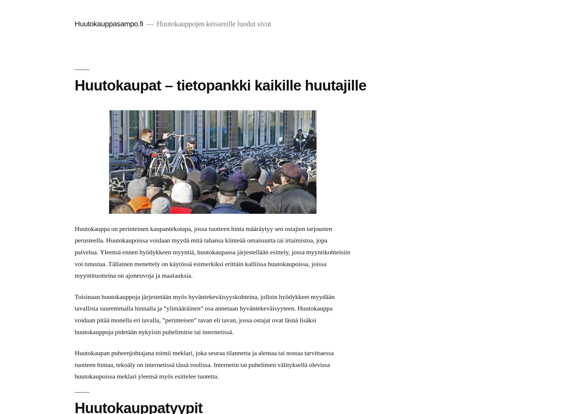 Näyttökuva huutokauppasampo.fi