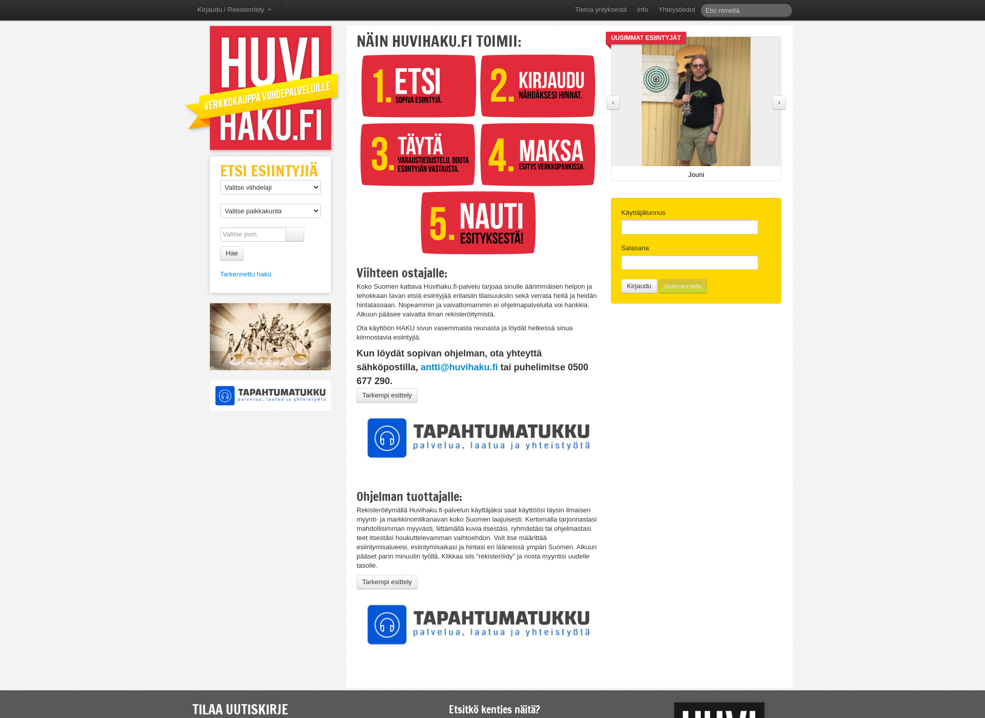 Screenshot for huvihaku.fi