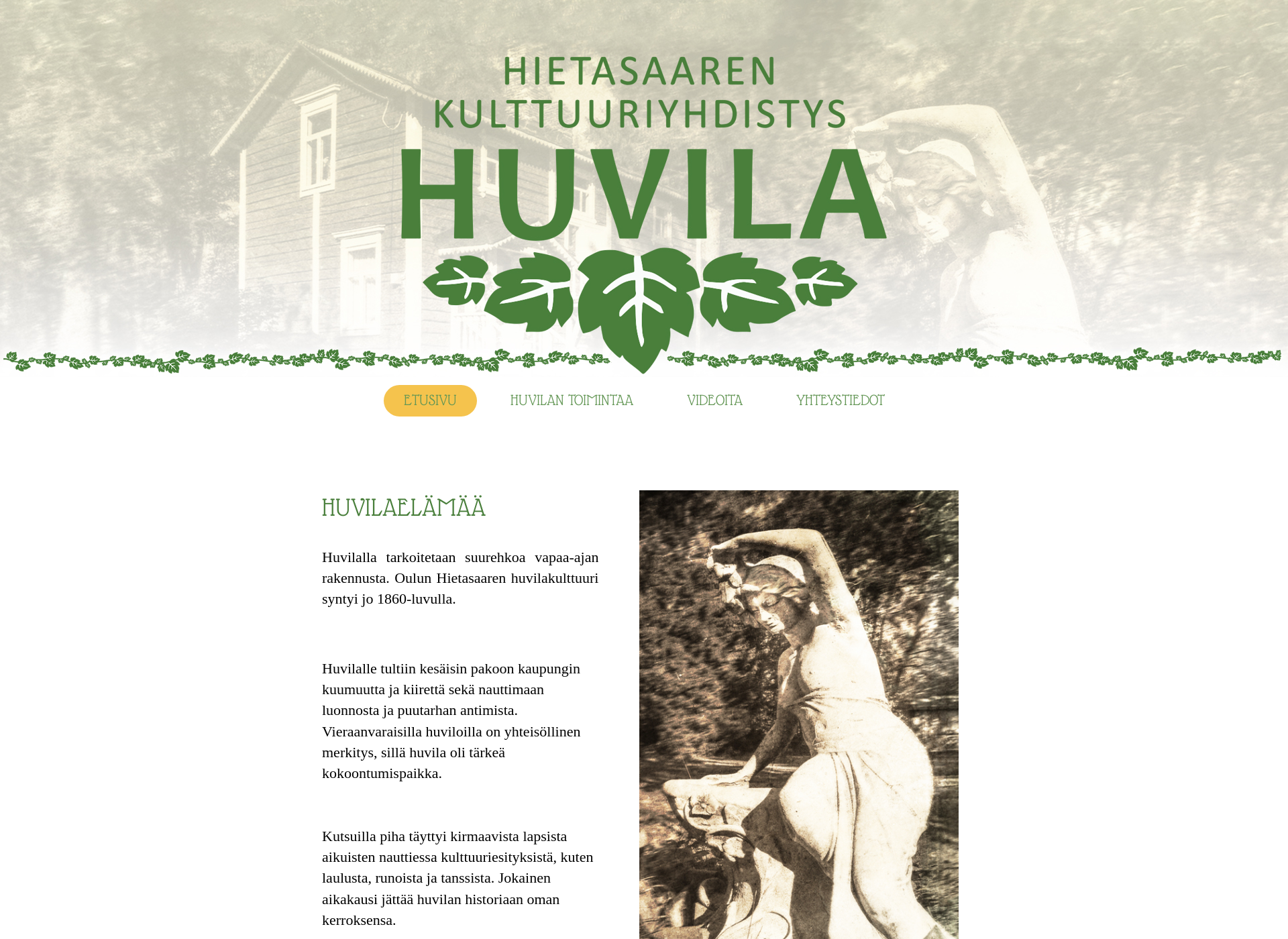 Screenshot for huvilayhdistys.fi