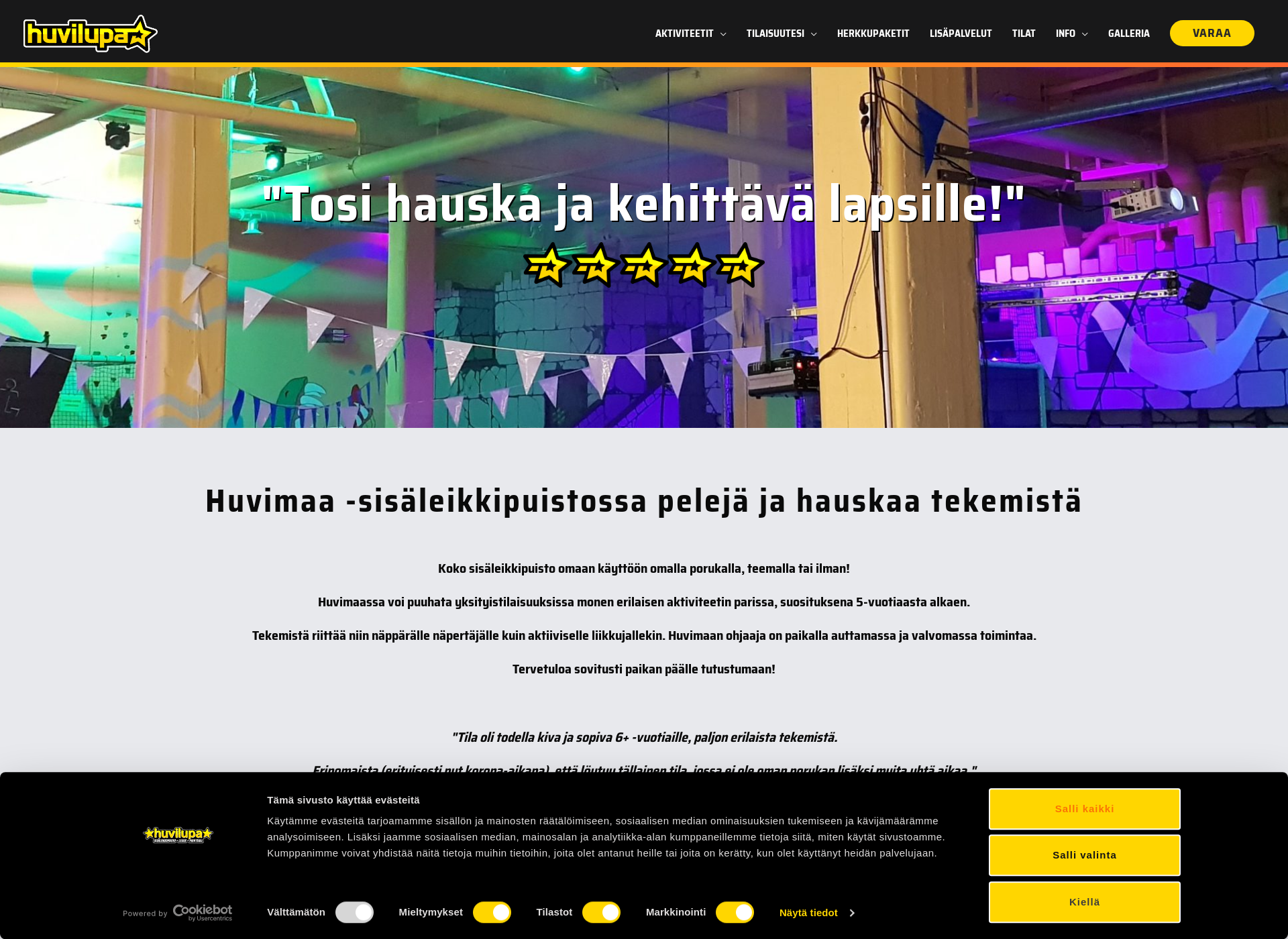Skärmdump för huvimaa.fi