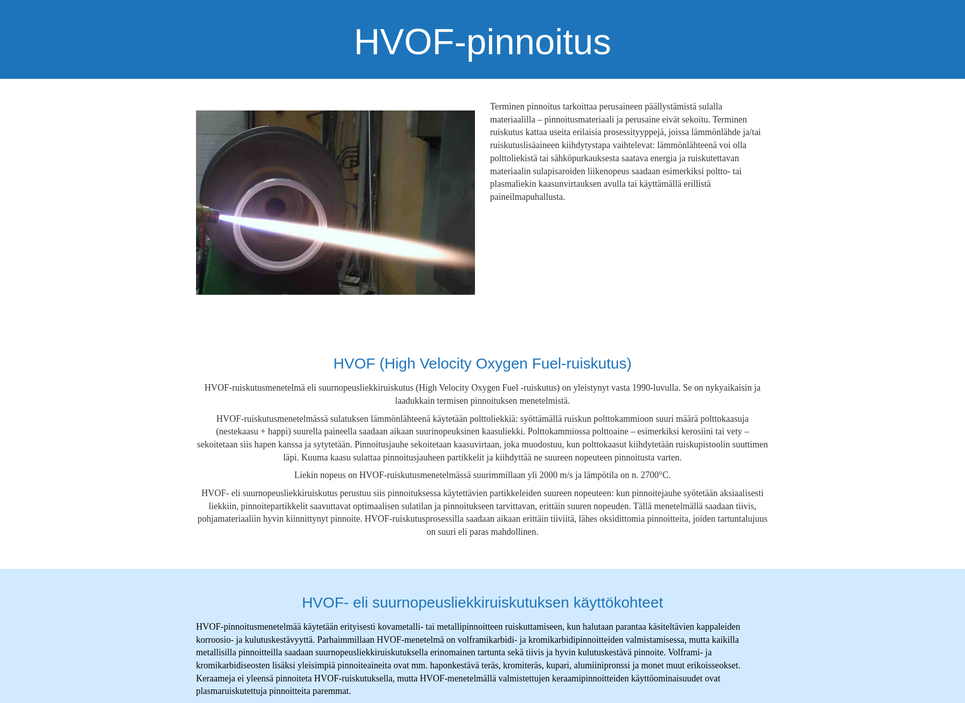 Screenshot for hvof-pinnoitus.fi