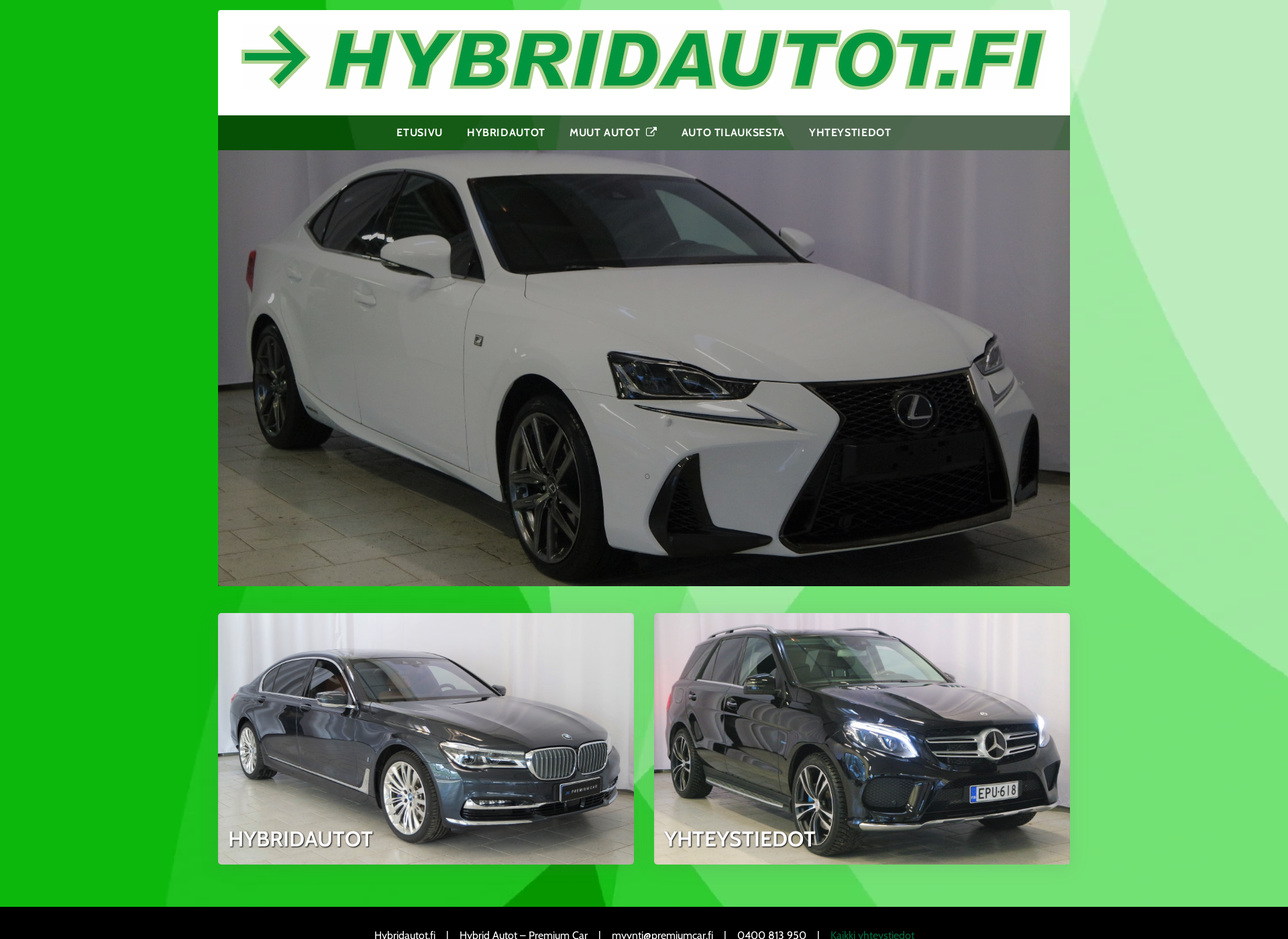 Skärmdump för hybridautot.fi