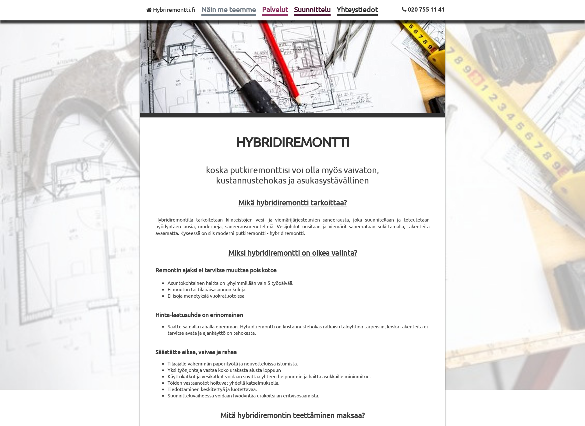 Screenshot for hybridiremontti.fi