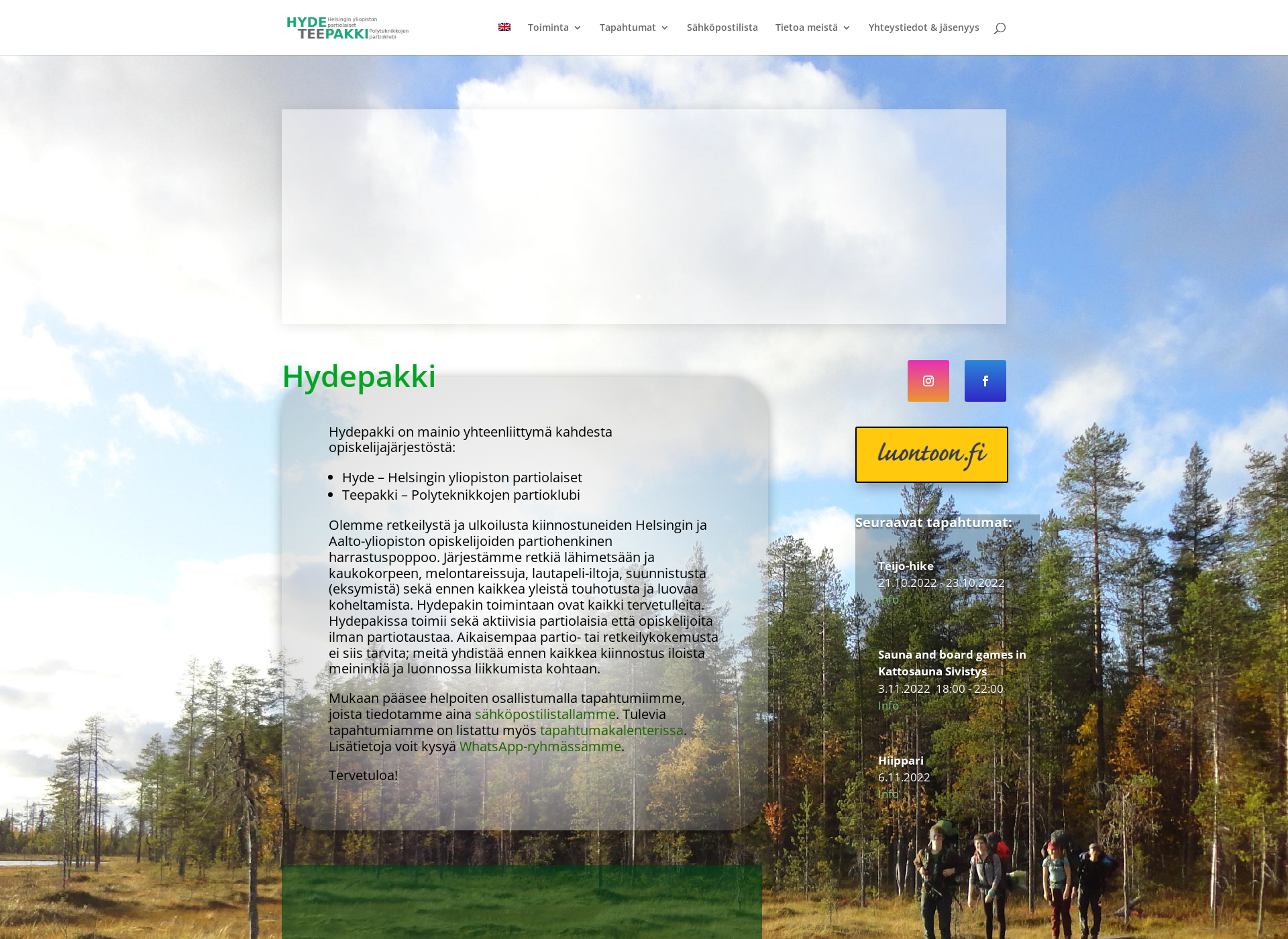 Skärmdump för hydepakki.fi