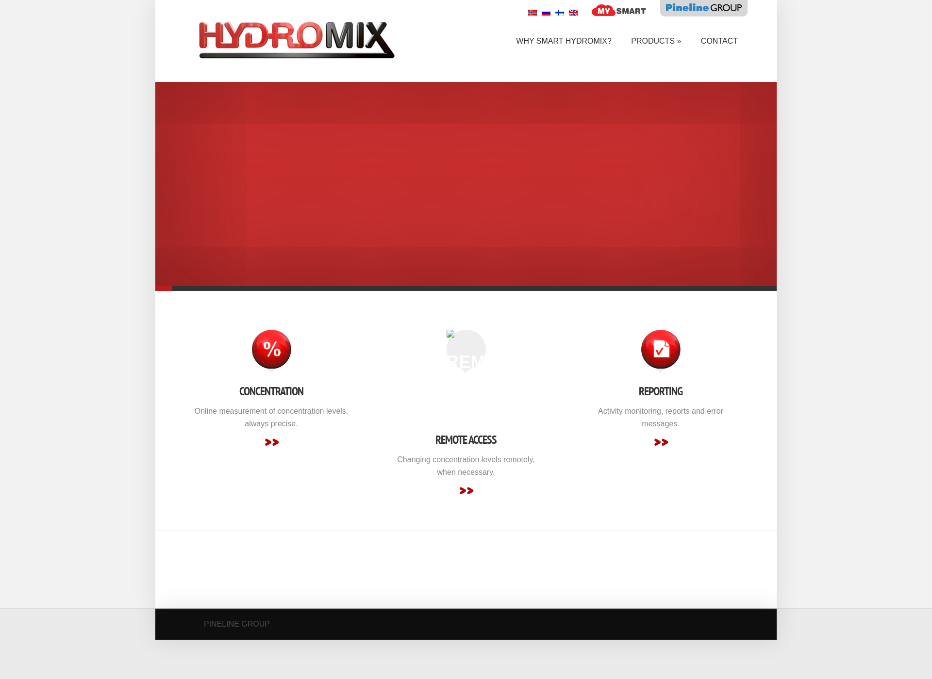 Skärmdump för hydromix.fi
