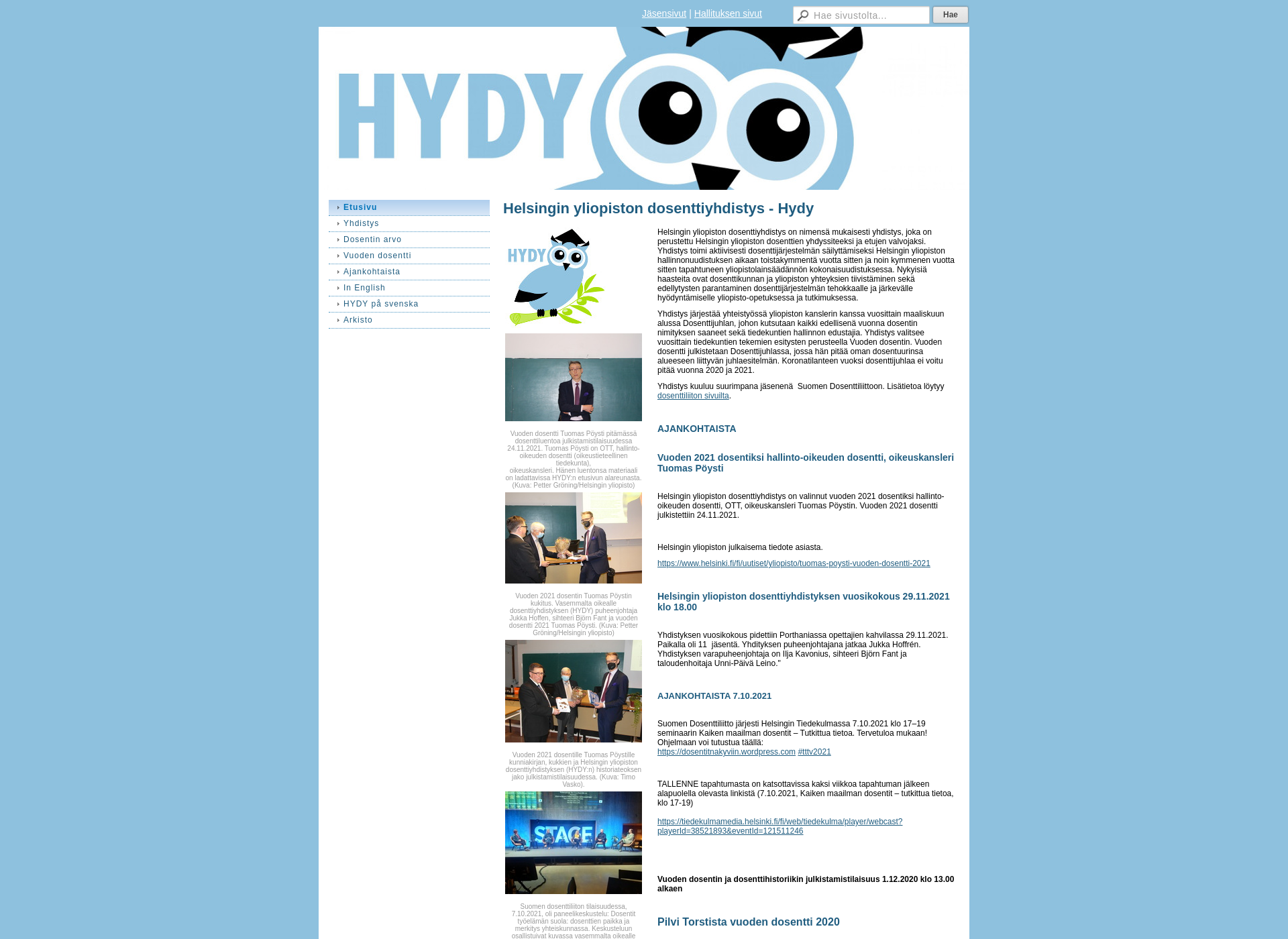 Skärmdump för hydy.fi