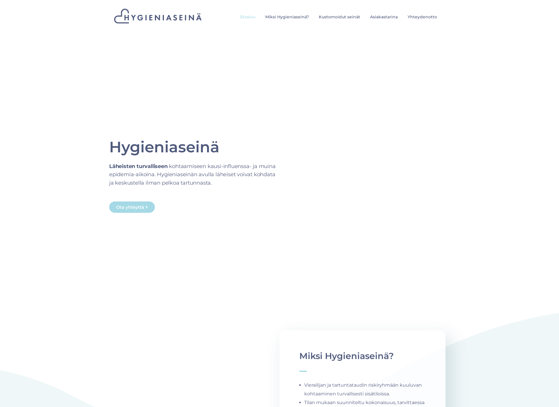 Skärmdump för hygieniaseina.fi