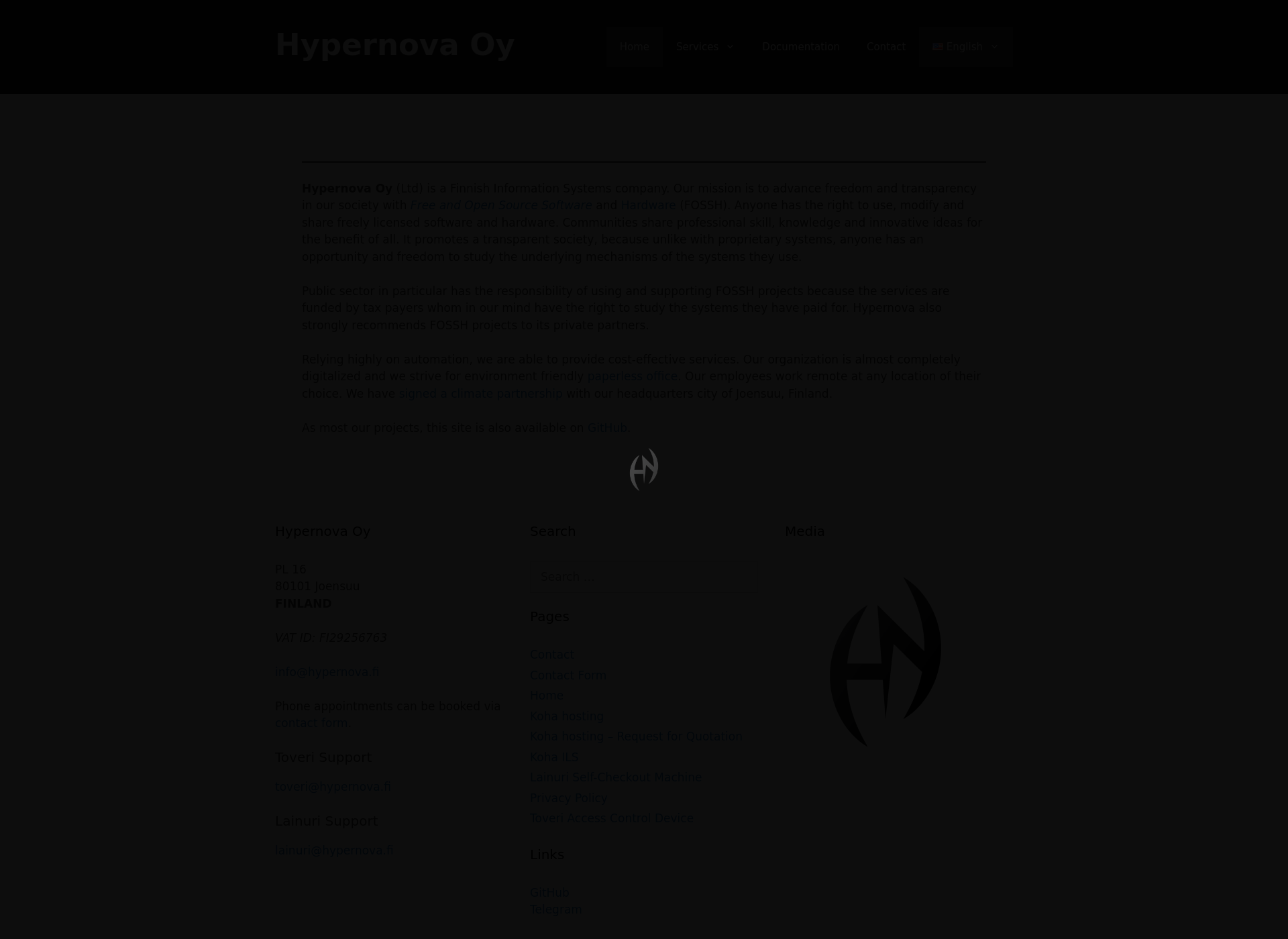 Screenshot for hypernova.fi