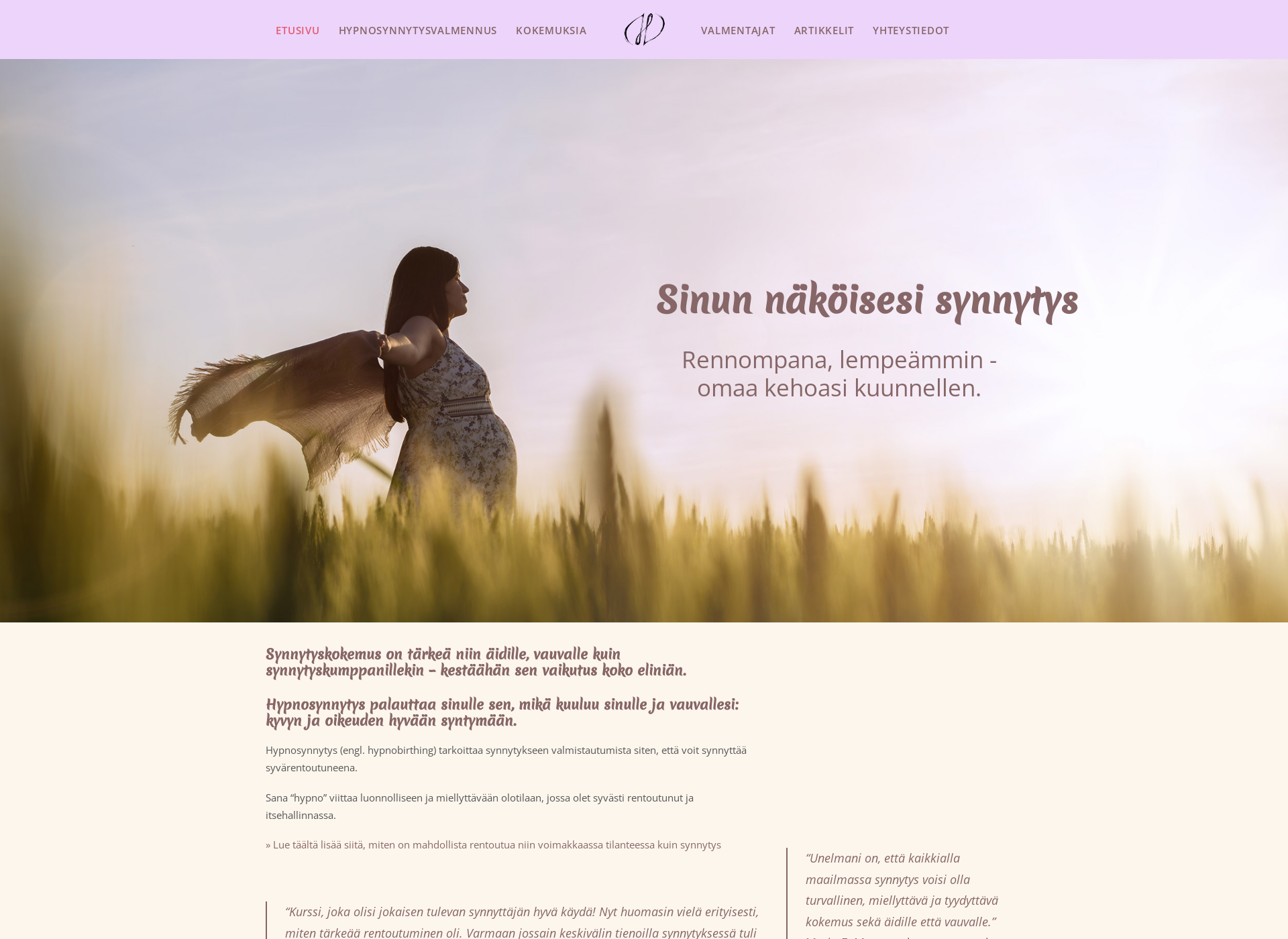 Screenshot for hypnosynnytys.fi