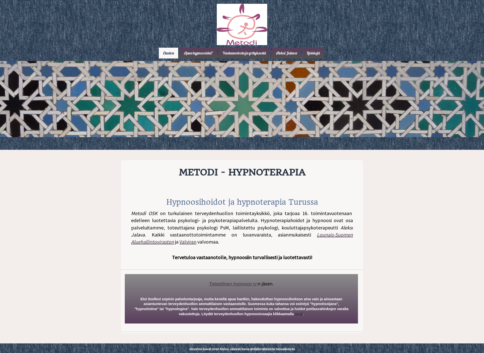 Screenshot for hypnoterapia.fi
