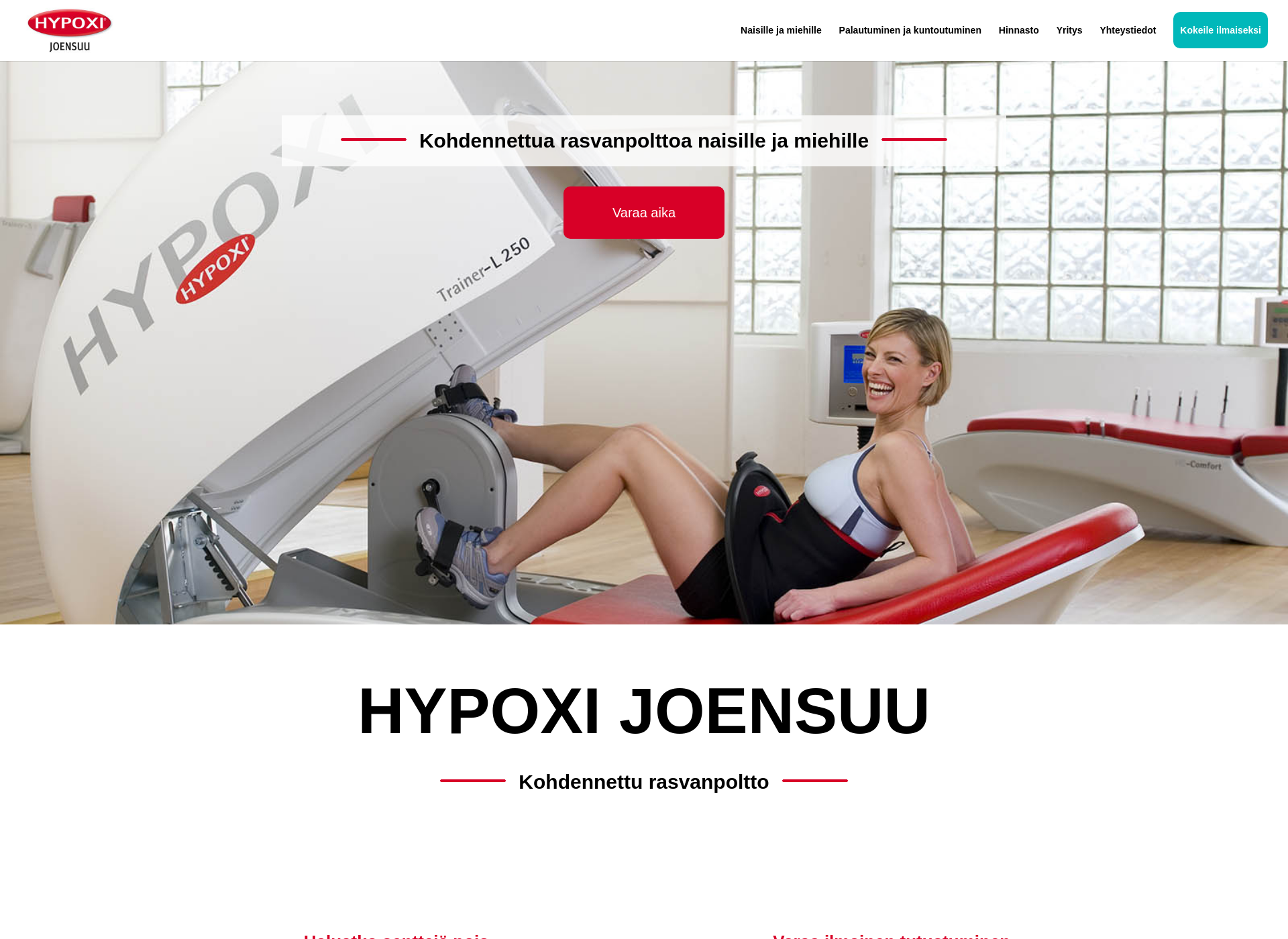 Skärmdump för hypoxijoensuu.fi