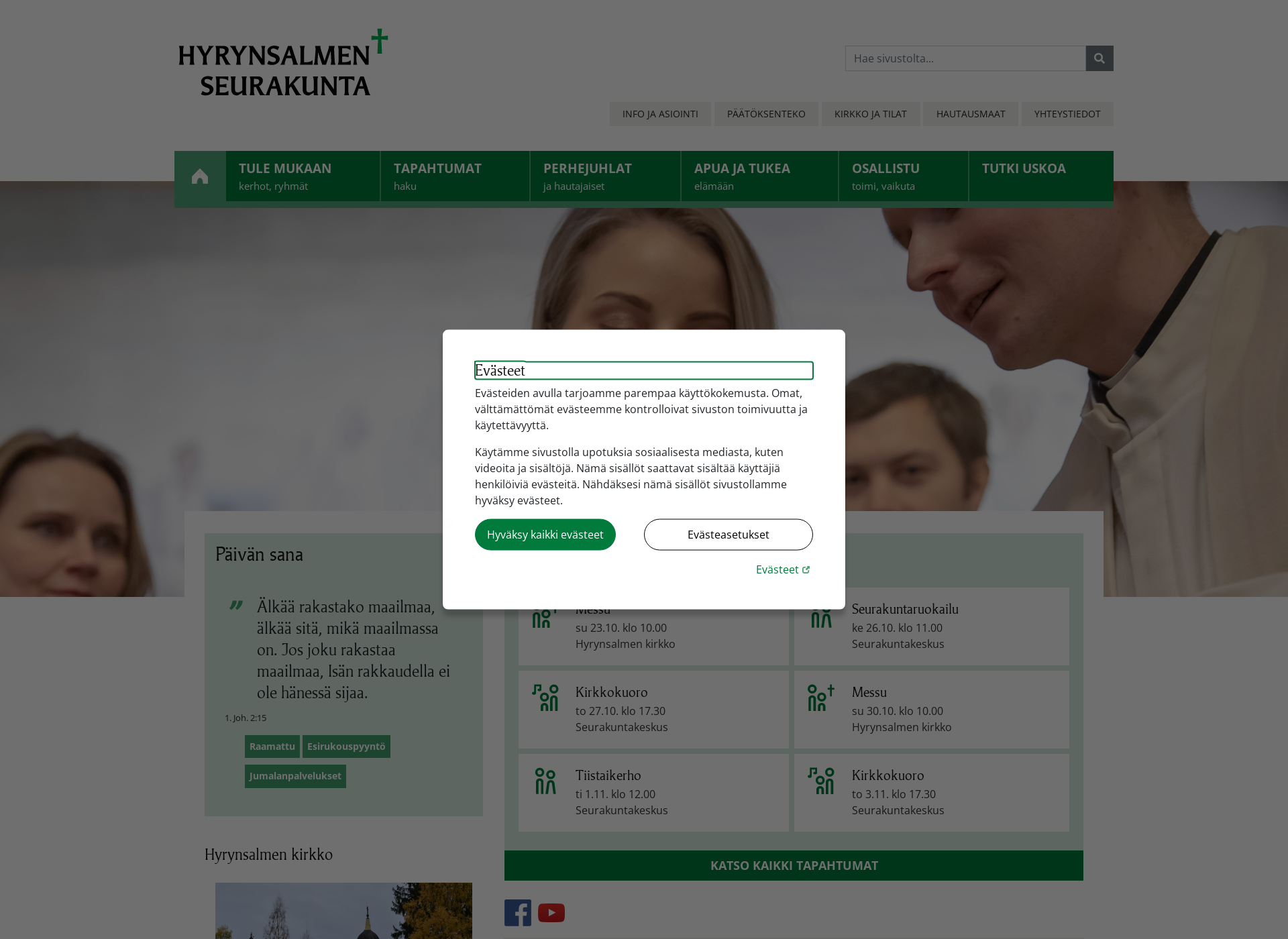 Screenshot for hyrynsalmenseurakunta.fi