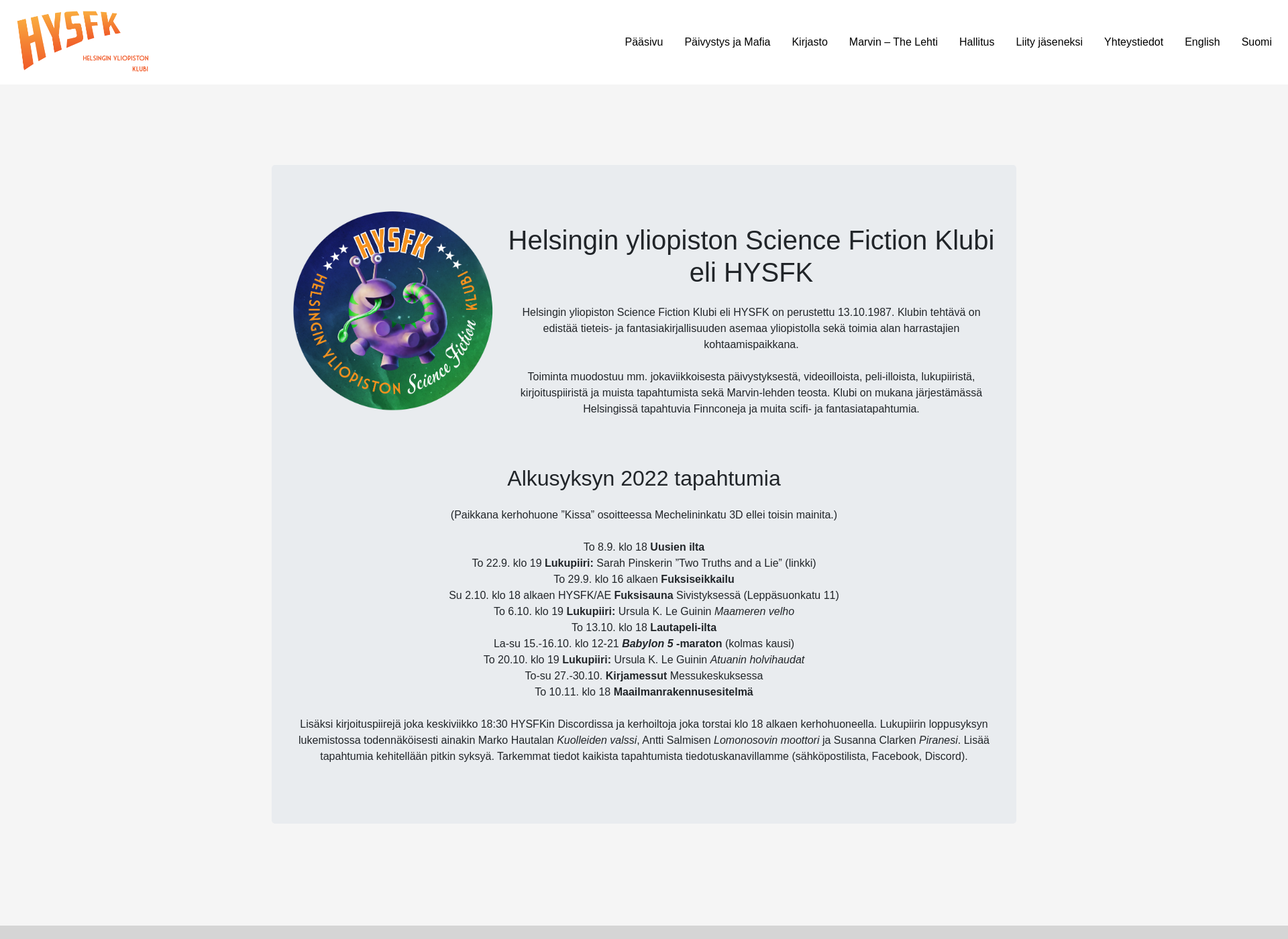 Screenshot for hysfk.fi