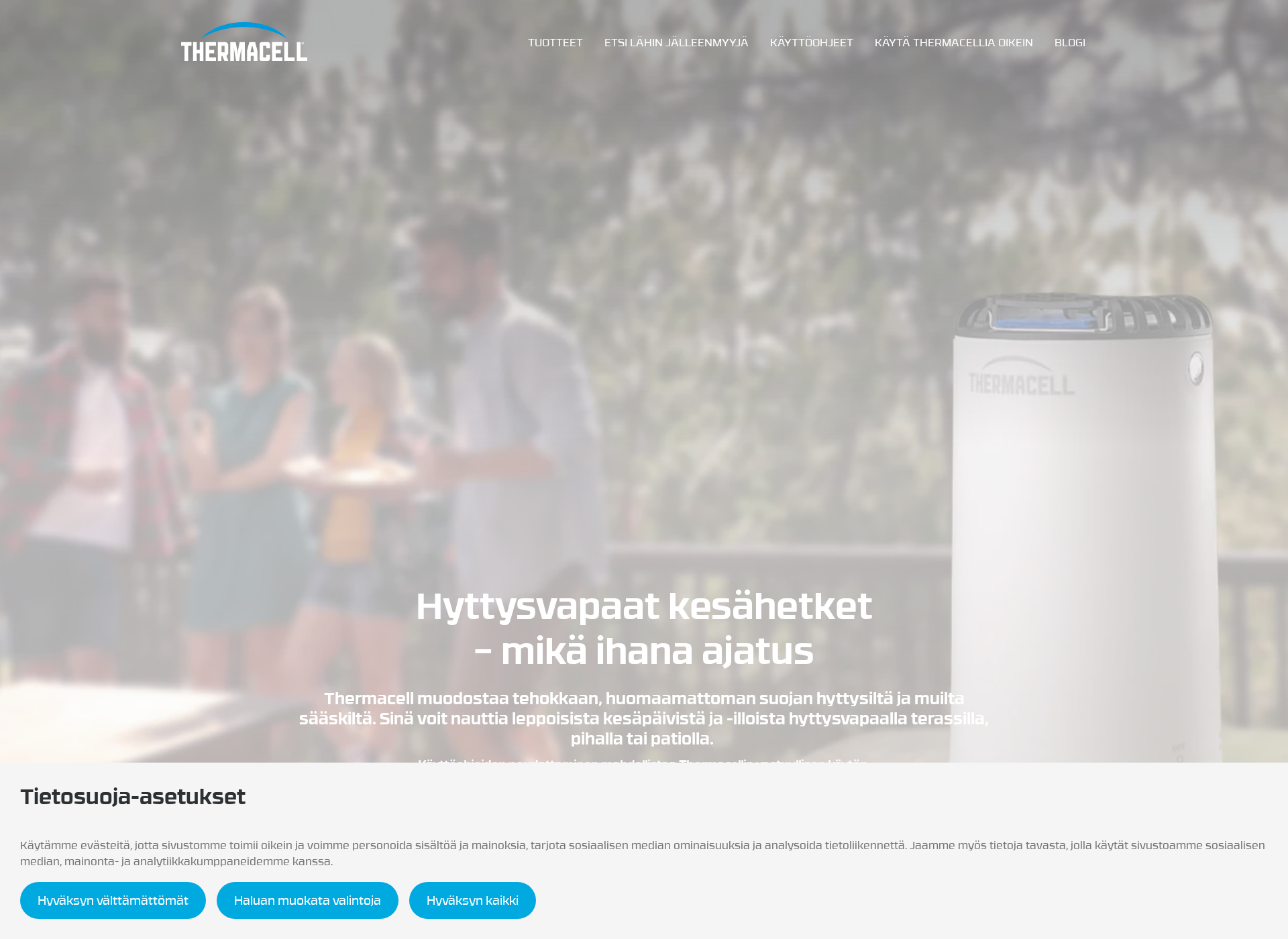 Screenshot for hyttysvapaalle.fi