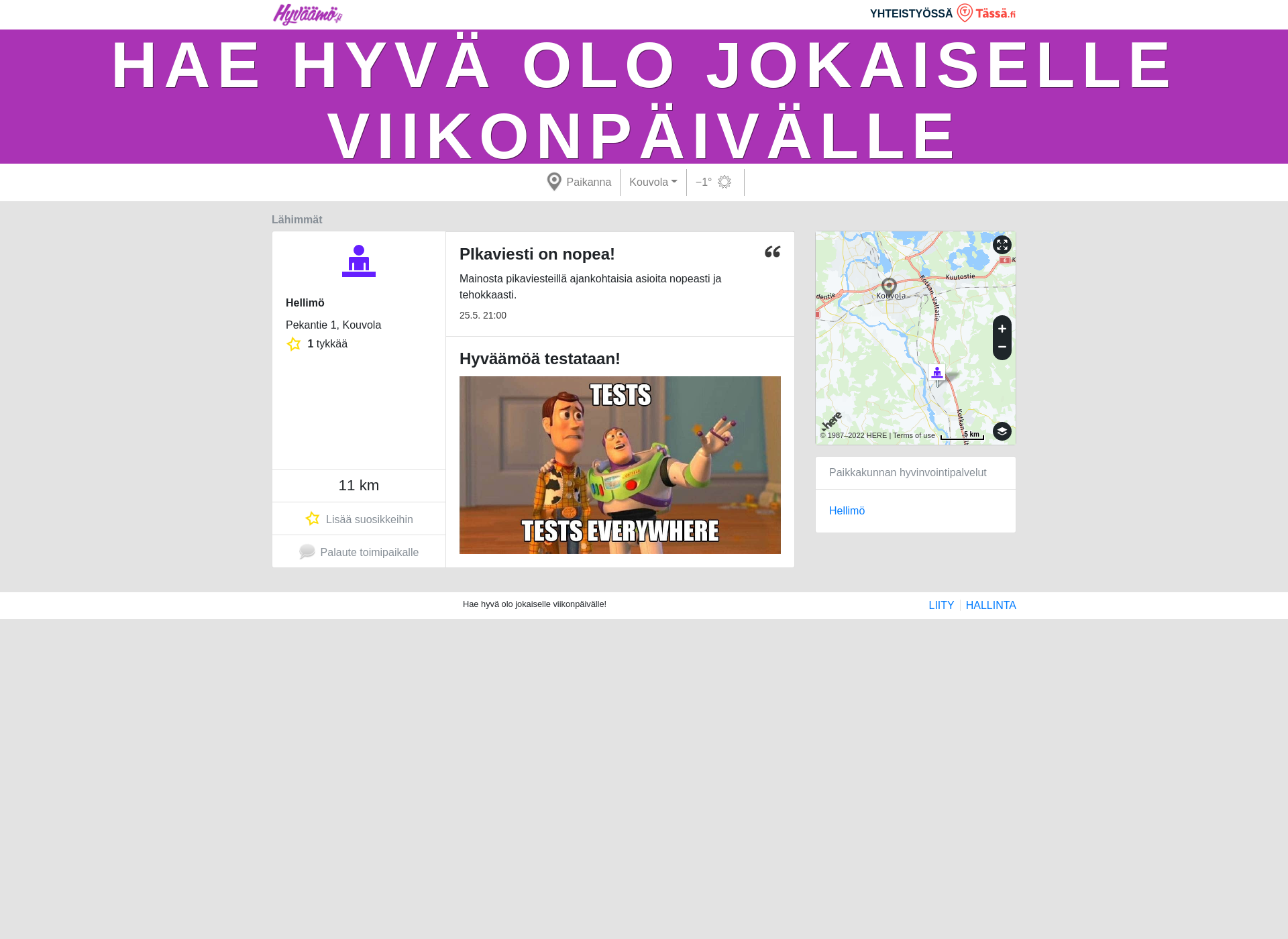 Screenshot for hyvaamo.fi