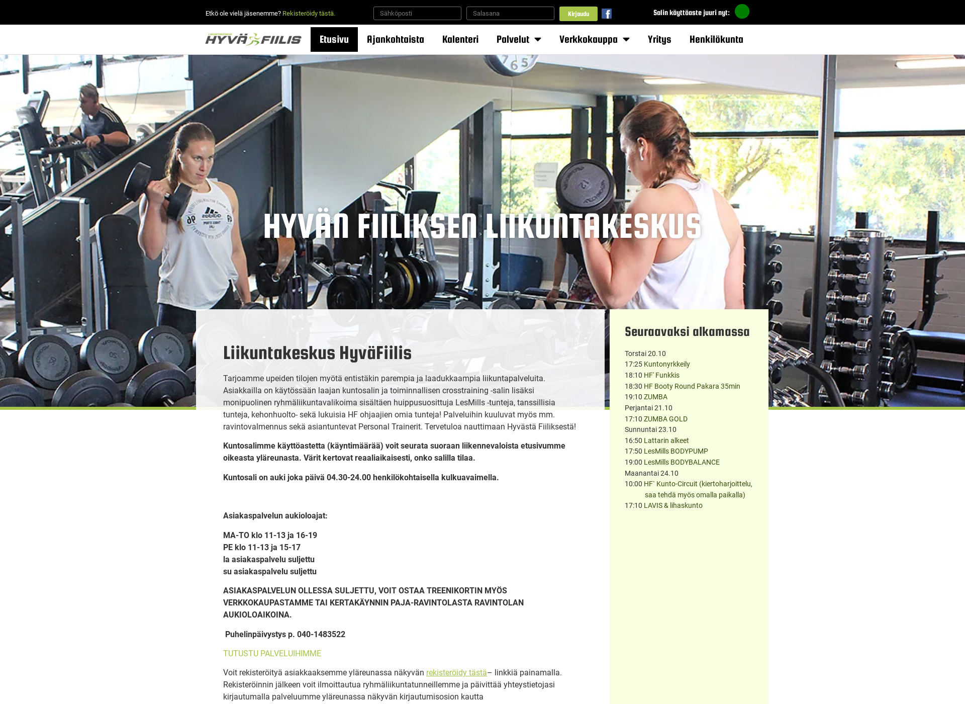Skärmdump för hyvafiilis.fi