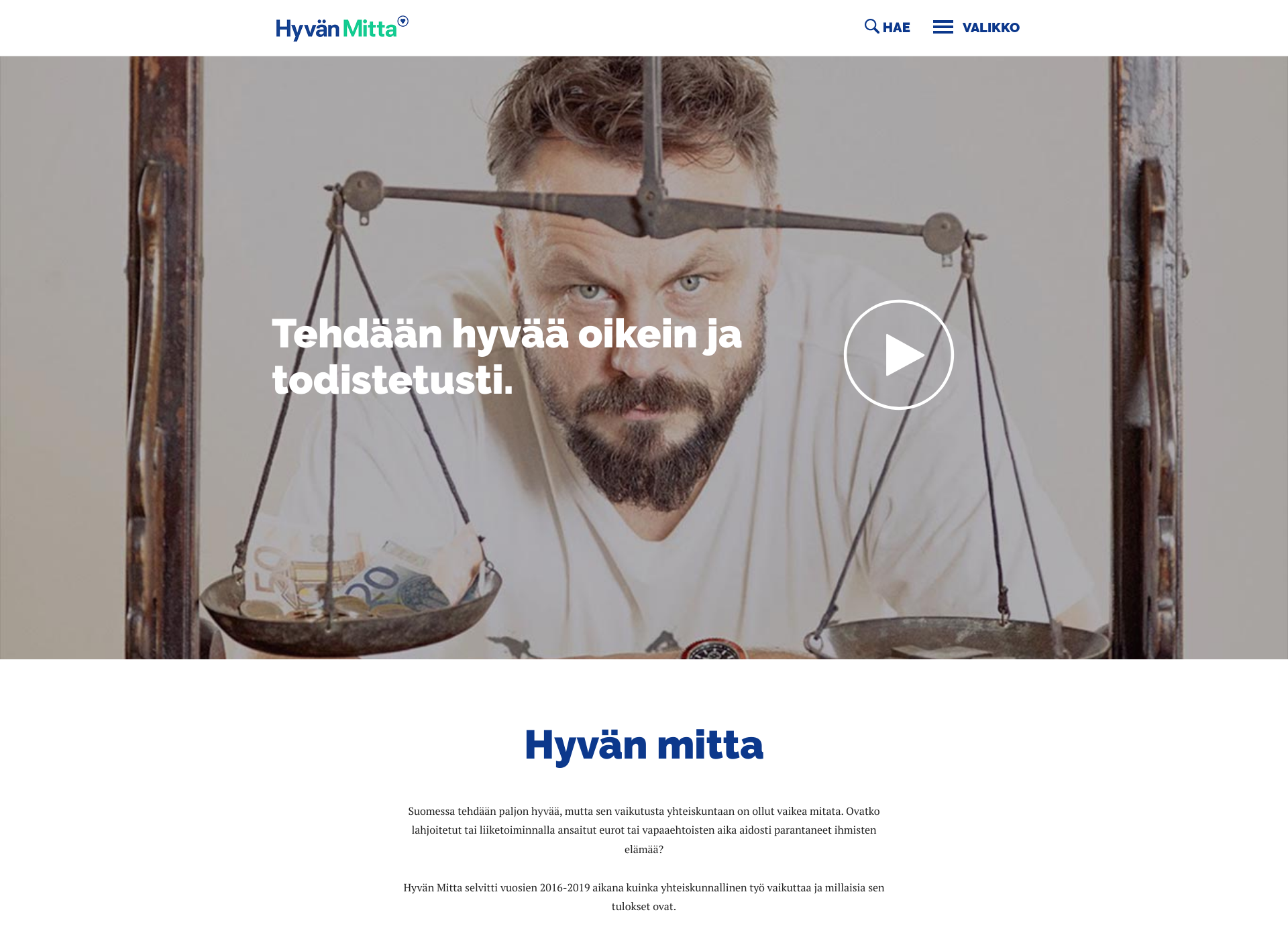 Screenshot for hyvanmitta.fi