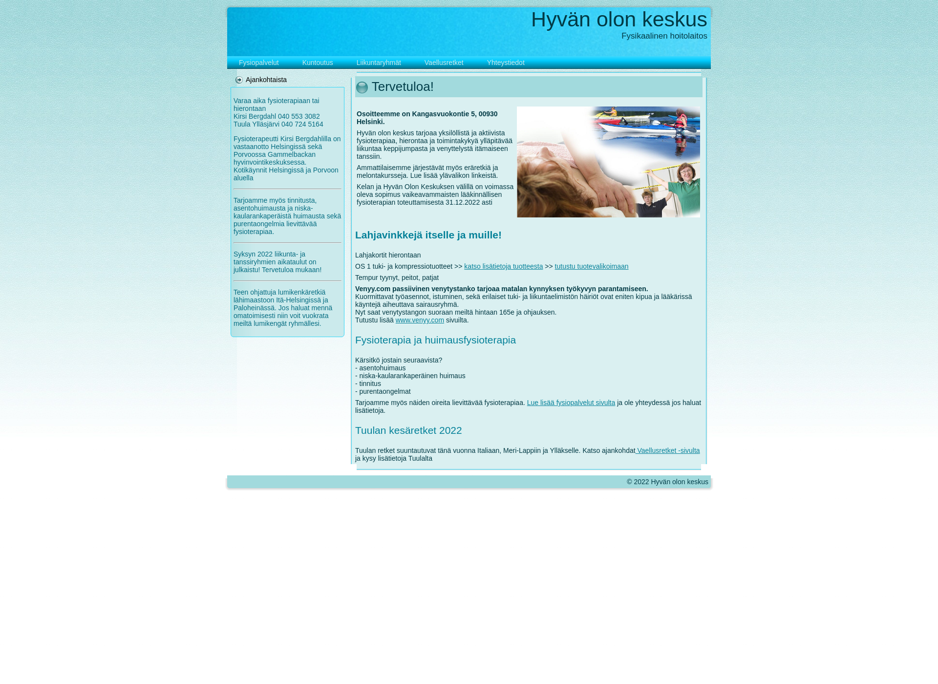 Screenshot for hyvanolonkeskus.fi