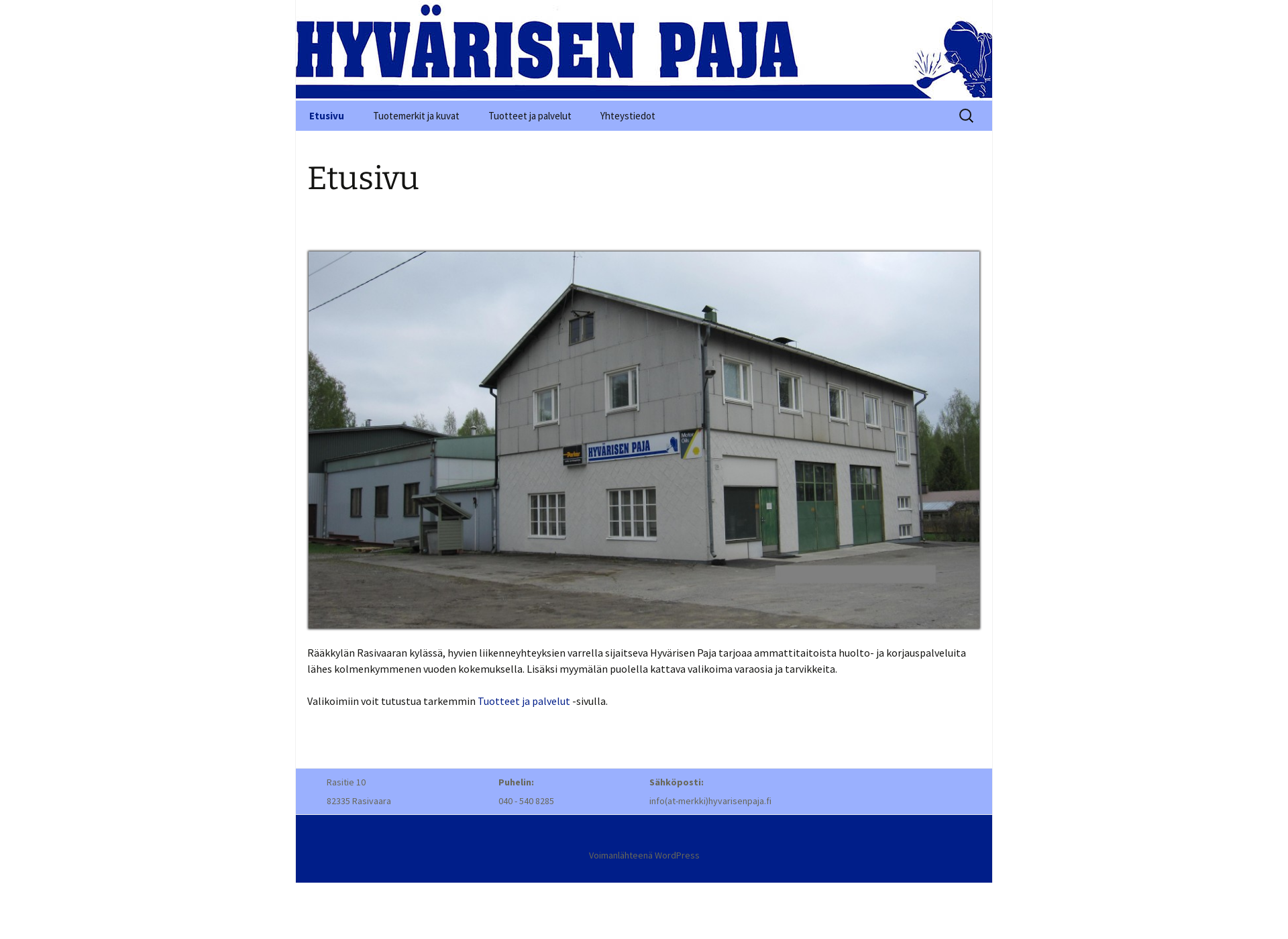 Screenshot for hyvarisenpaja.fi