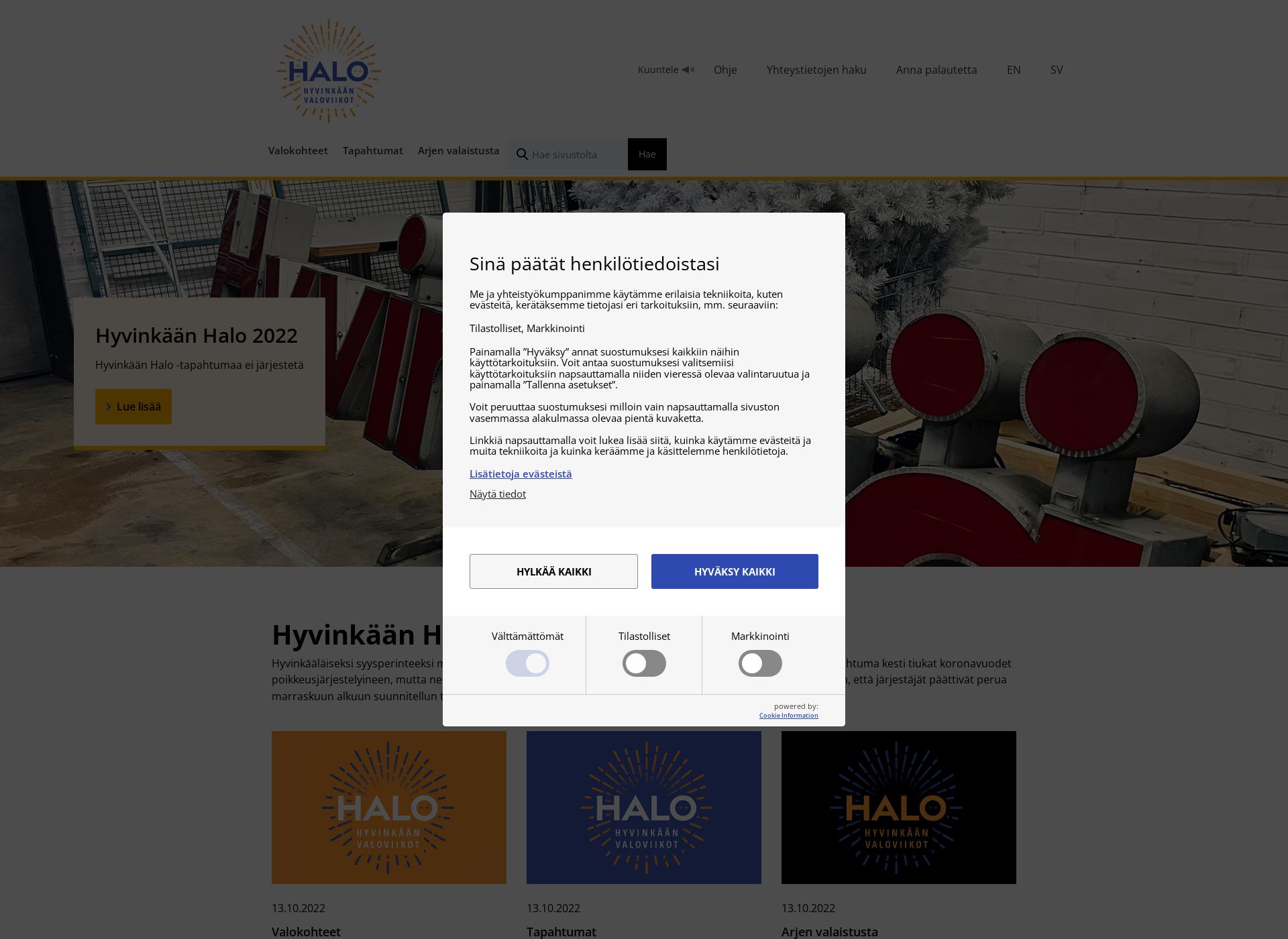 Screenshot for hyvinkaahalo.fi