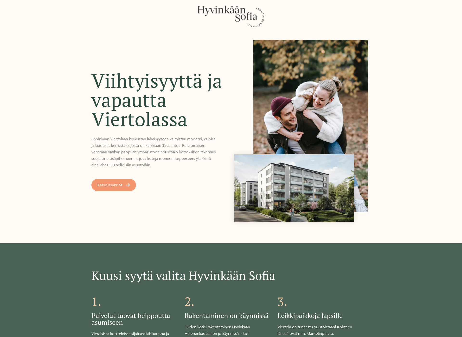 Skärmdump för hyvinkaansofia.fi