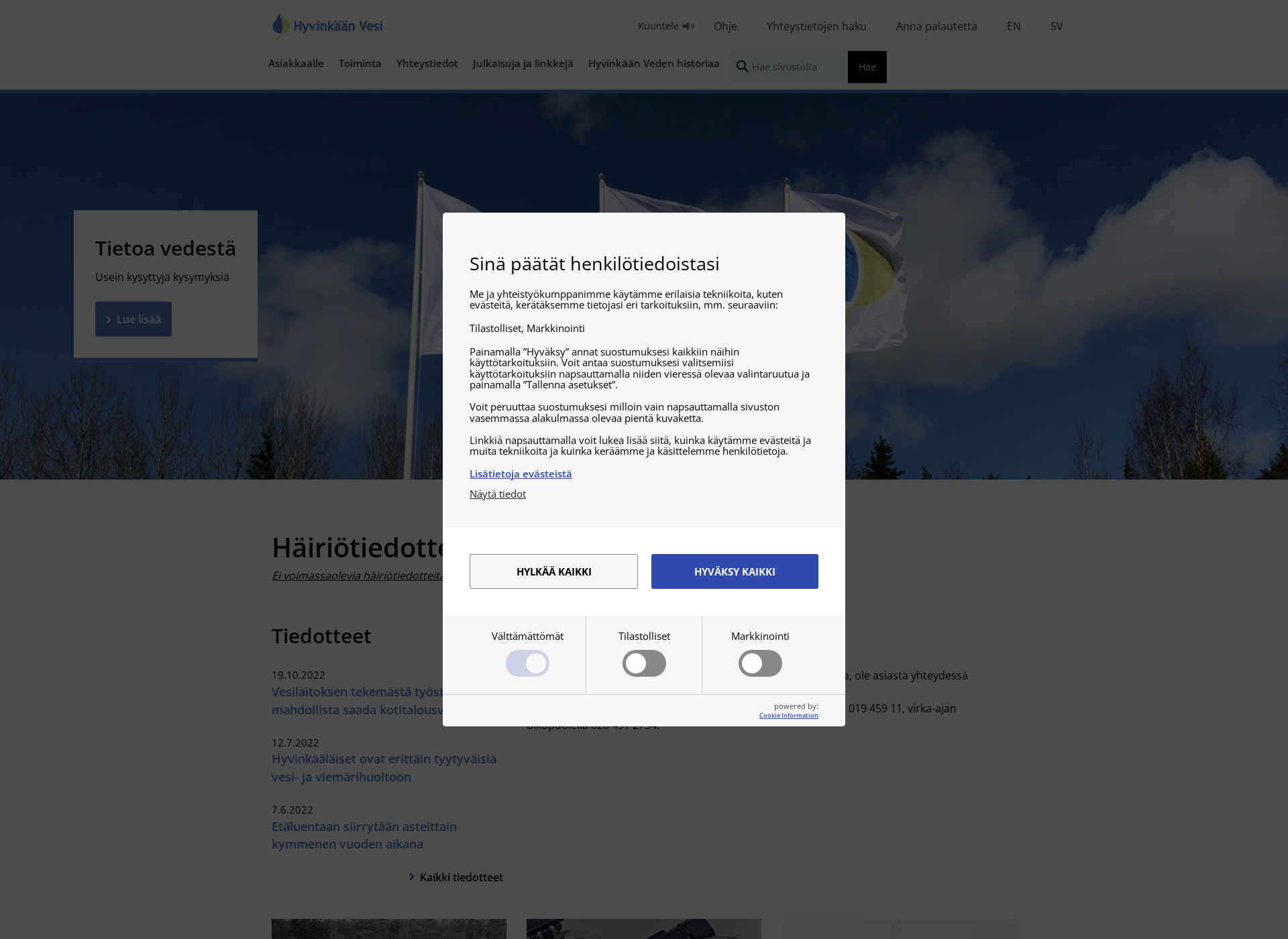 Screenshot for hyvinkaanvesi.fi
