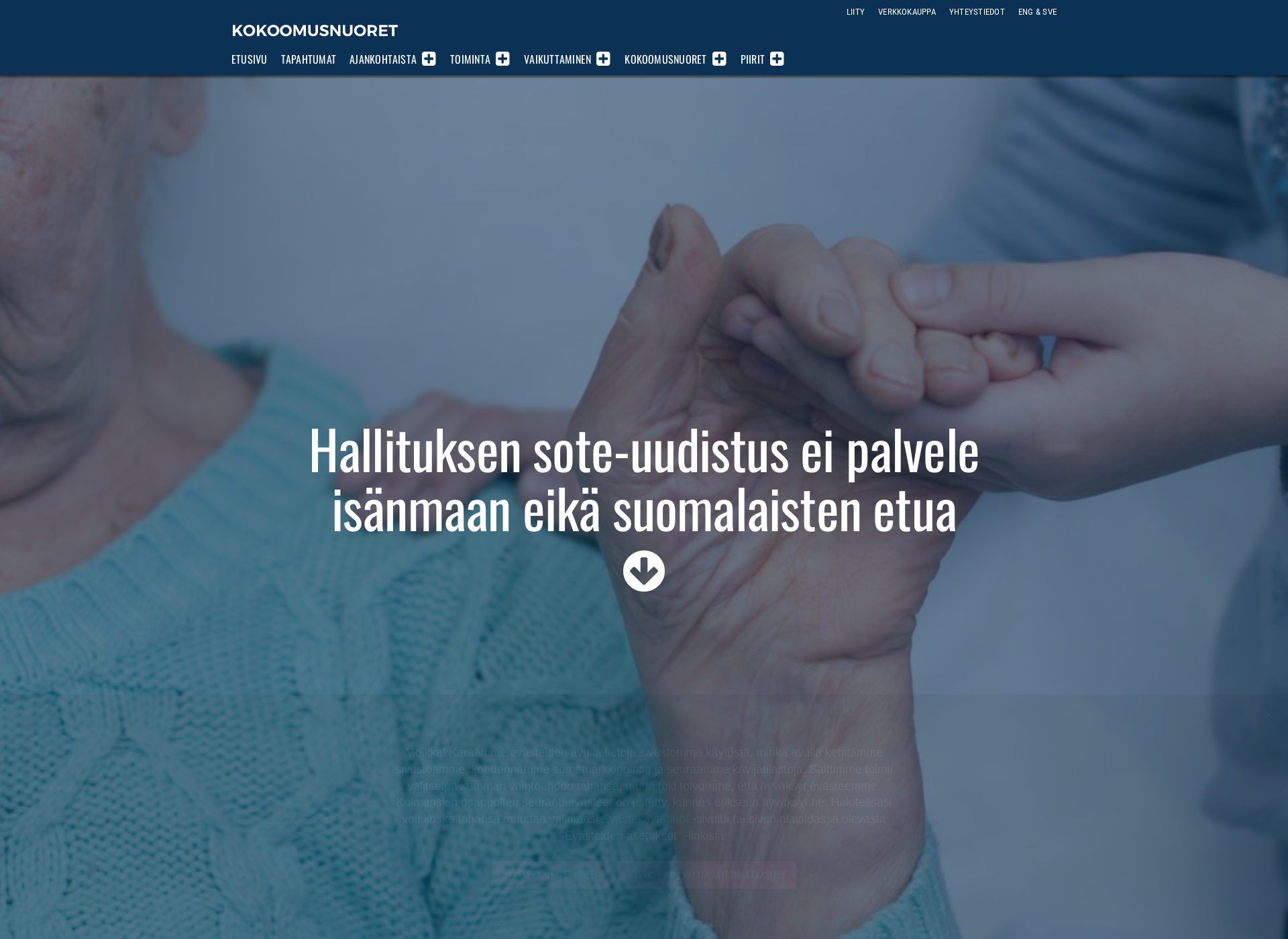 Skärmdump för hyvinvointialueuudistus.fi